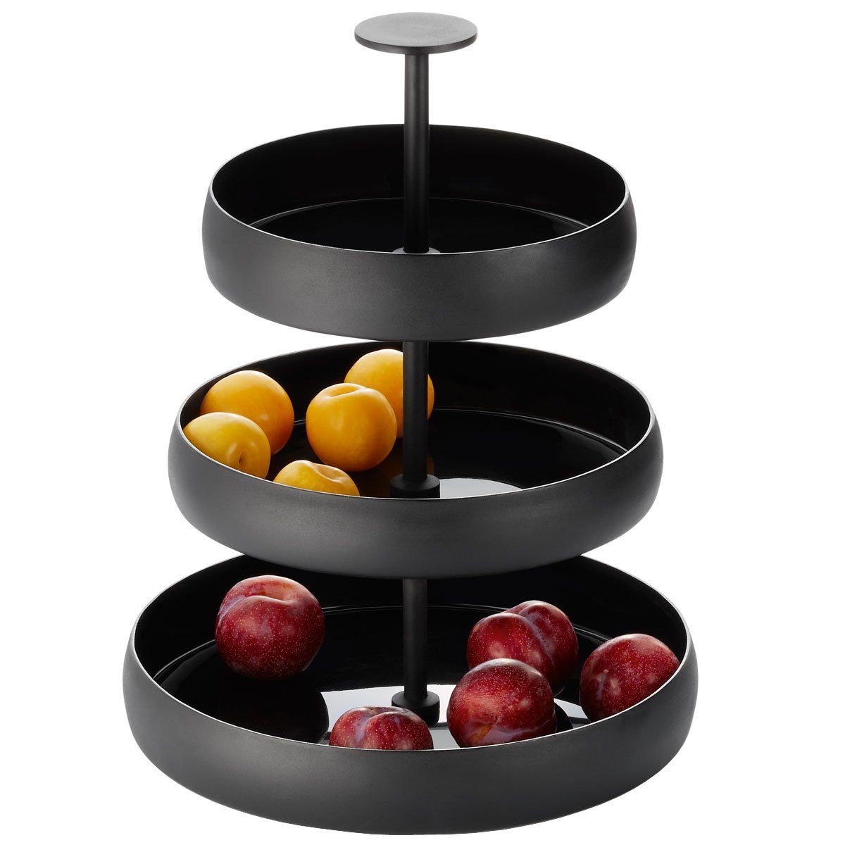 PHILIPPI Etagere Negretto; Dreistöckige Etagere aus schwarzem Aluminium, Aluminium