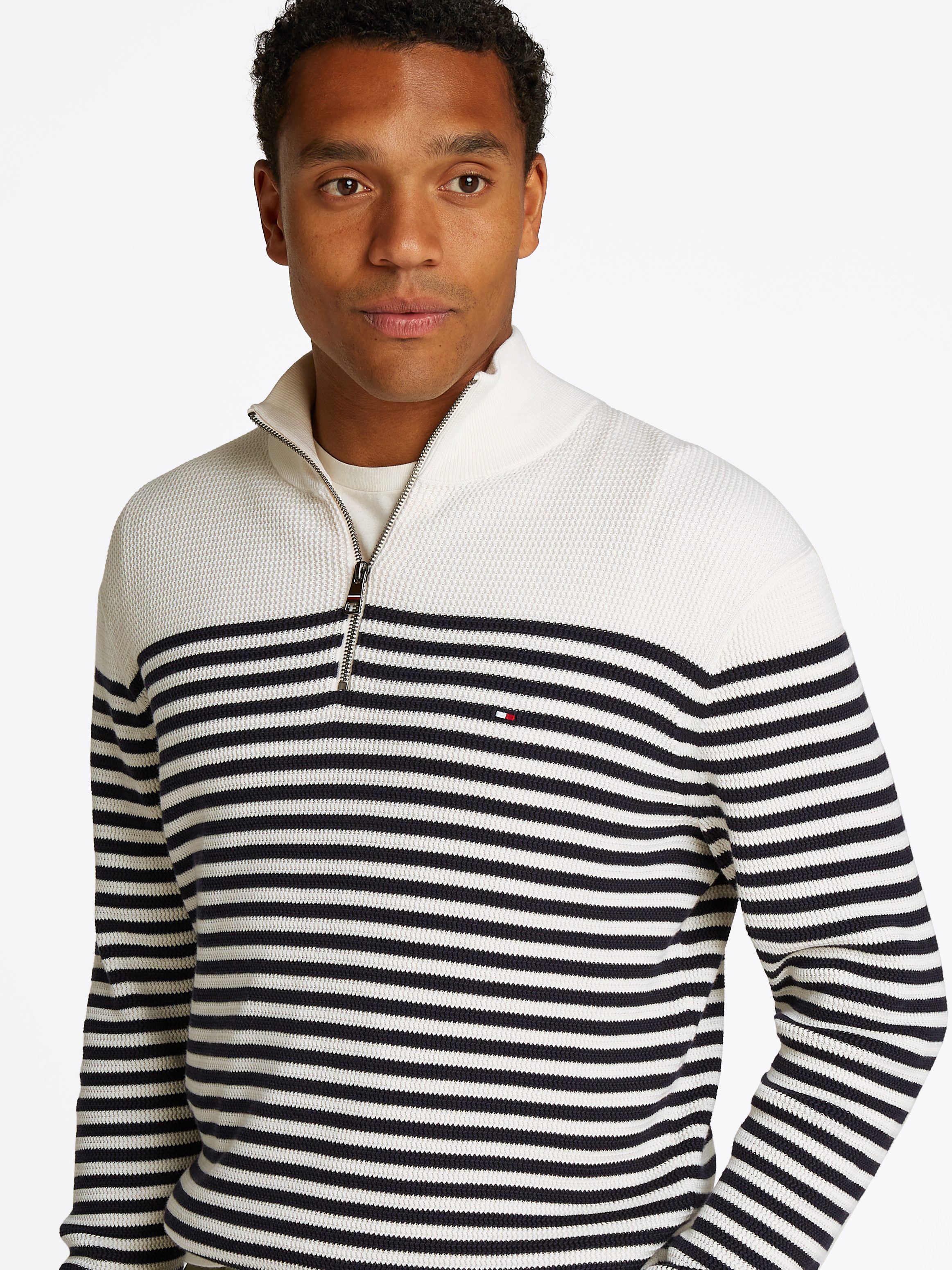 Tommy Hilfiger Troyer RACKING STRUCTURE ZIP MOCK günstig online kaufen