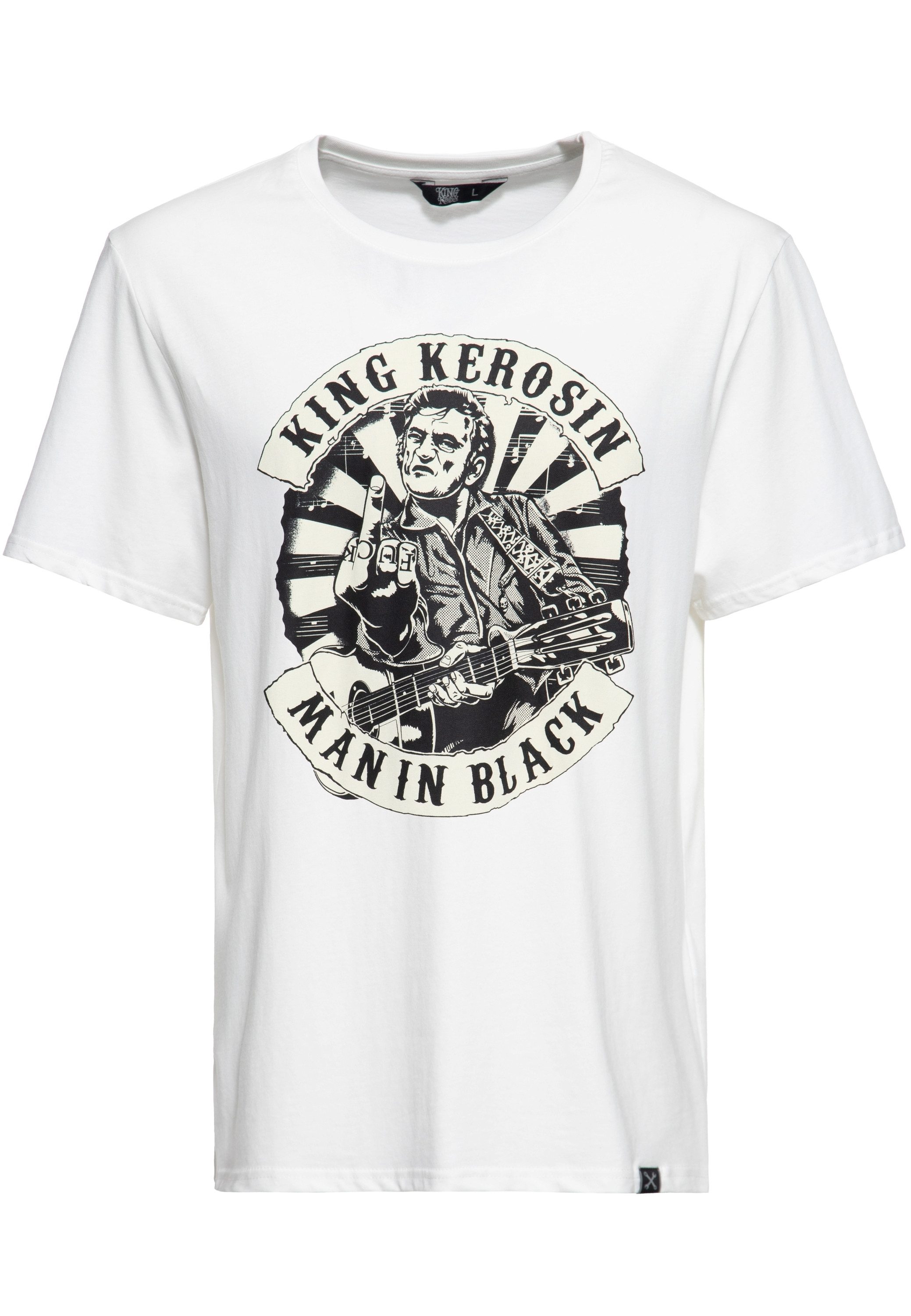 KingKerosin Print-Shirt MAN IN BLACK (1-tlg) günstig online kaufen