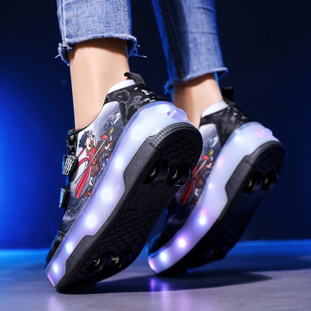 HUSK'SWARE Rollschuhe, (Vielseitige Anpassungsmöglichkeiten, strapazierfähig und langlebig, Komfortabel und atmungsaktiv, Coole LED-Beleuchtung), Rutschfeste und strapazierfähige Sohle
