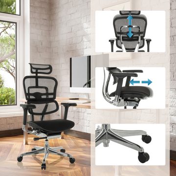 hjh OFFICE Drehstuhl Luxus Chefsessel ERGOHUMAN I Stoff/Netzstoff (1 St), Bürostuhl ergonomisch