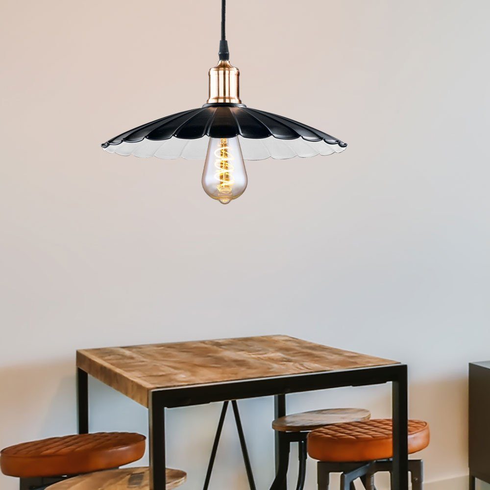 FISCHER & HONSEL Hängeleuchte, Leuchtmittel nicht inklusive, Hängeleuchte Pendelleuchte Esszimmerlampe schwarz weiß E27 Wohnzimmer