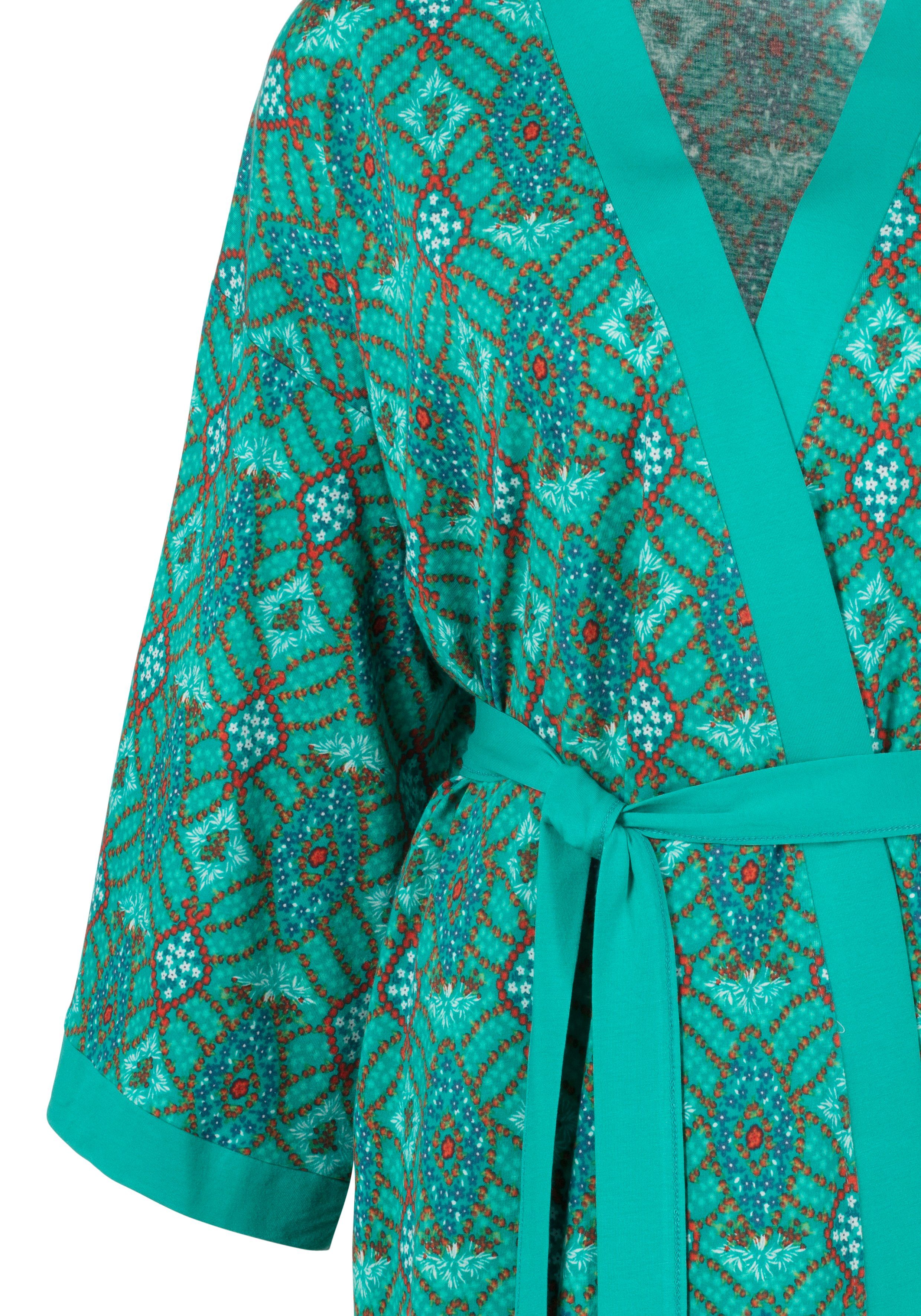 Kimono, Baumwoll-Mix, Ornamentdruck Gürtel, Binden mit Kurzform, s.Oliver zum
