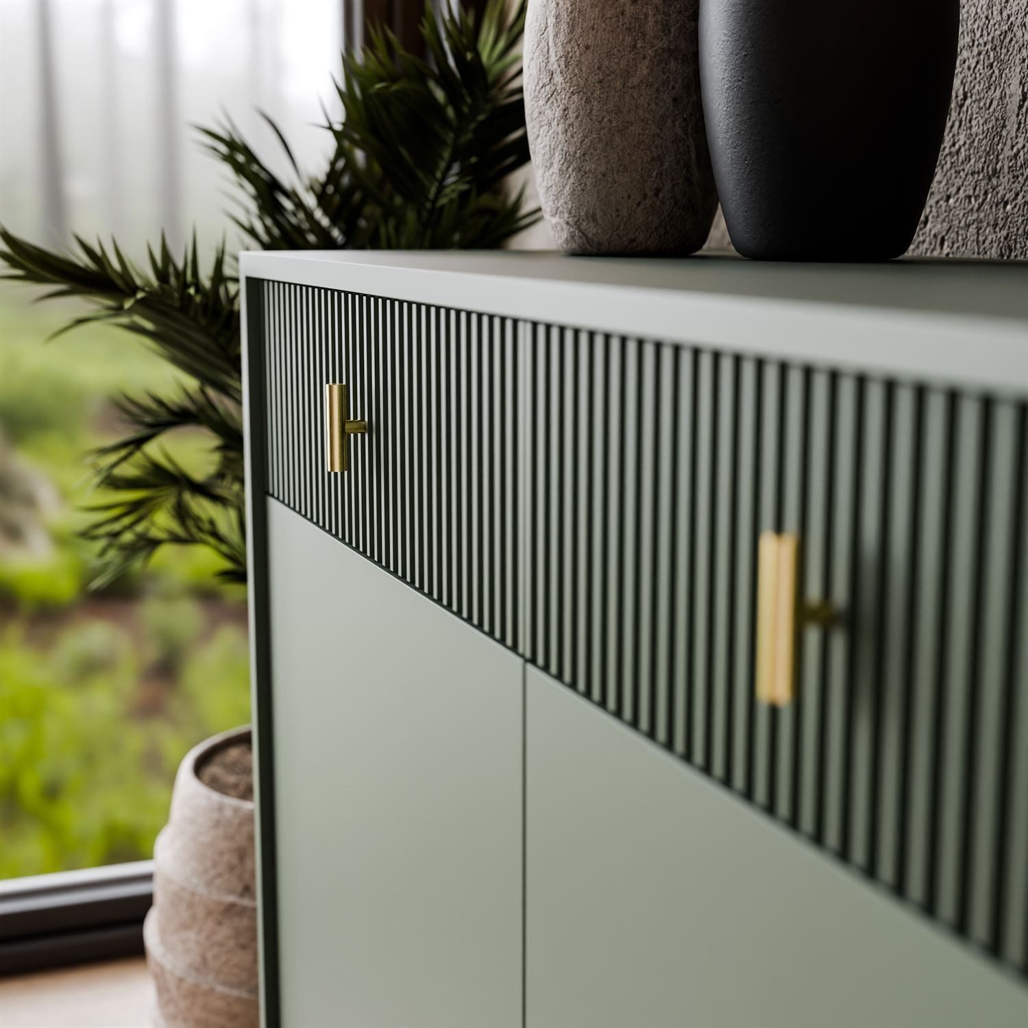 Lookway Kommode MIDNIGHT 3D3S mit drei Schubladen auf Gestell