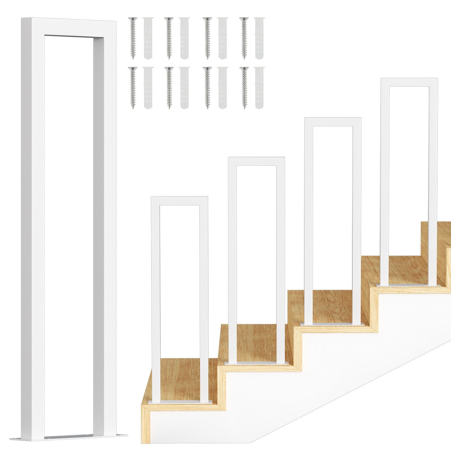 Clanmacy Treppengeländer U-förmige Eisen Handlauf Geländer Aufmontage 55 - günstig online kaufen