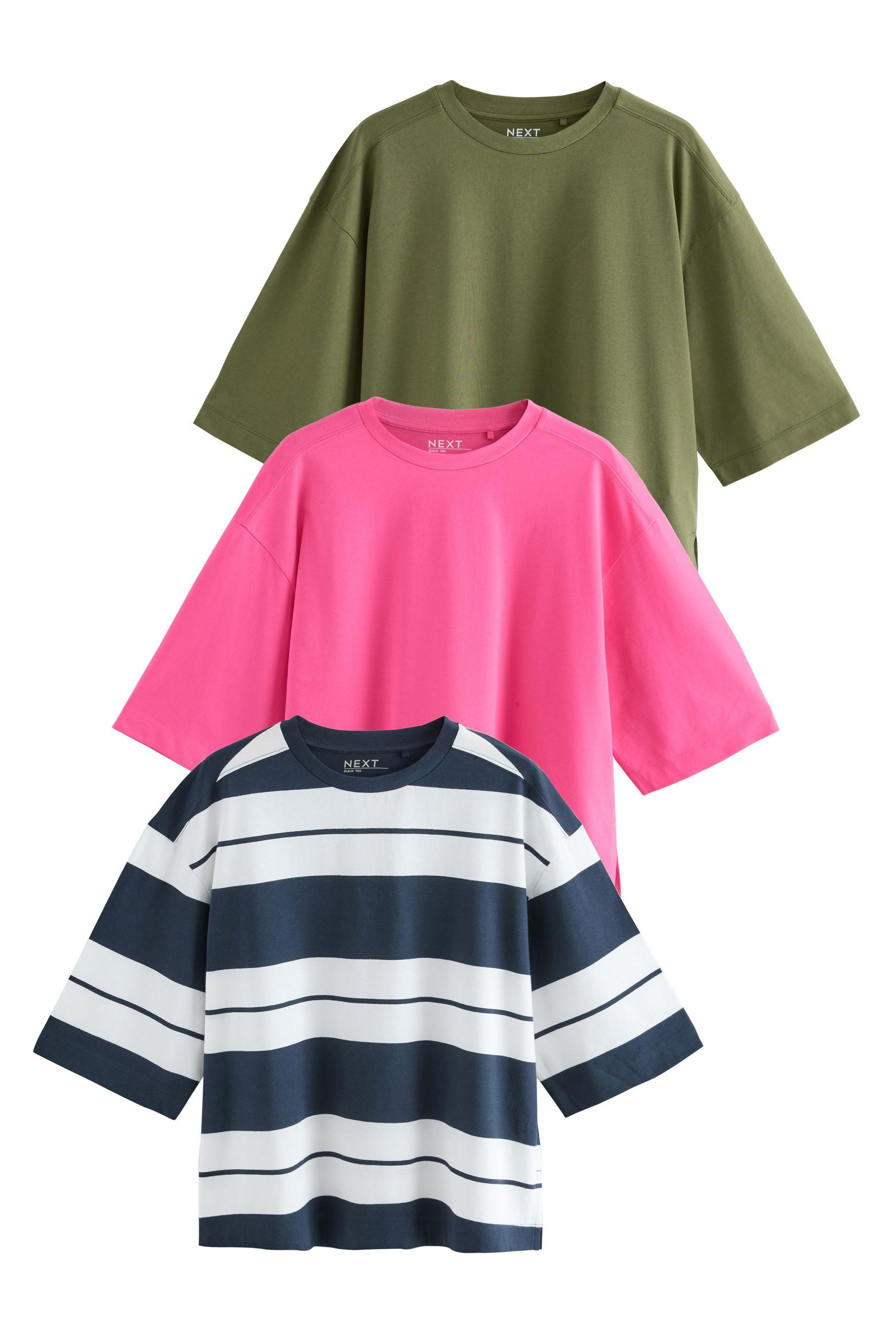 T-Shirt T-Shirts mit ellbogenlangen Ärmeln, 3er-Pack