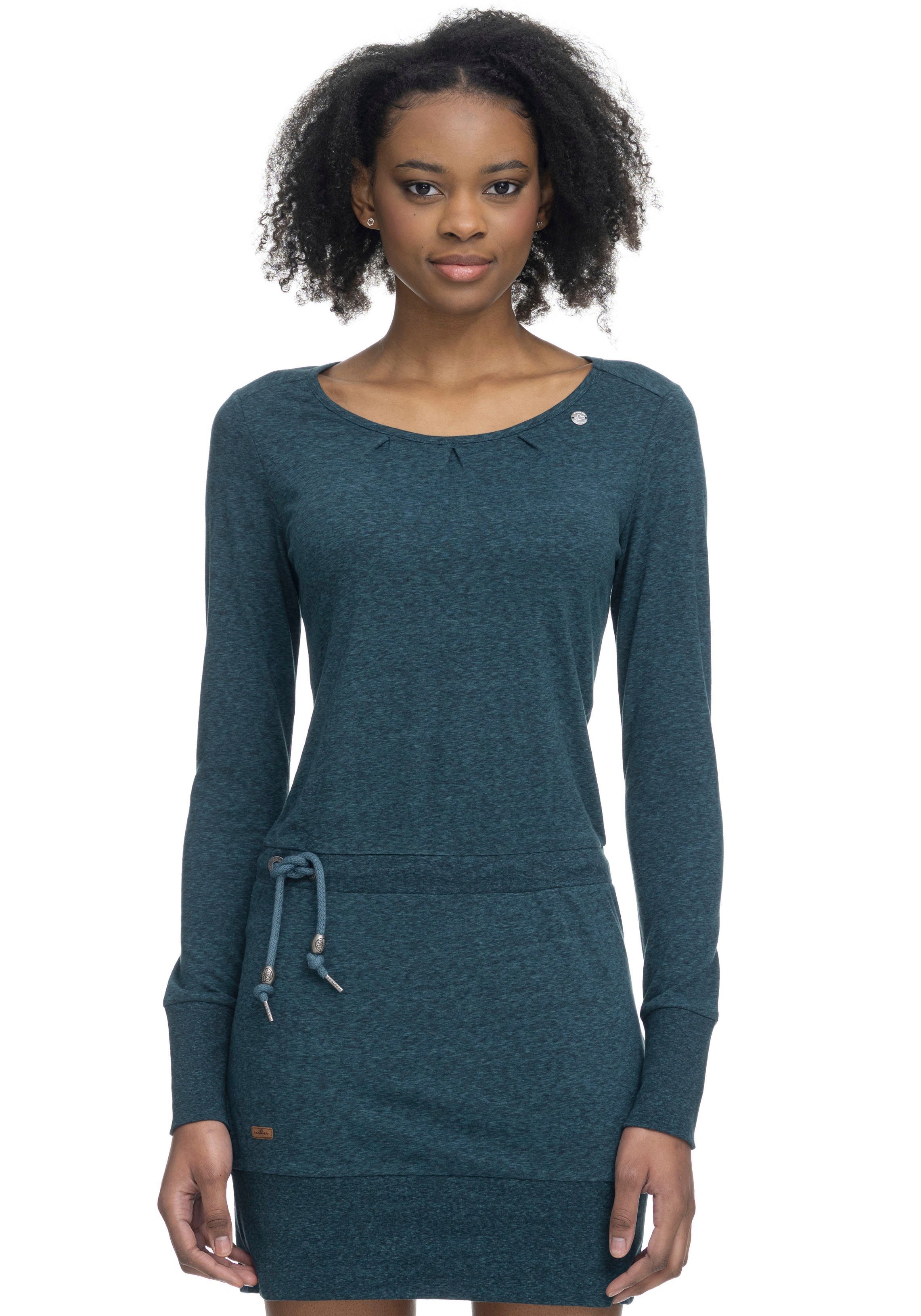 Ragwear Jerseykleid ALEXA mit Kordelzug und kontrastigen Zierperlen-Besatz