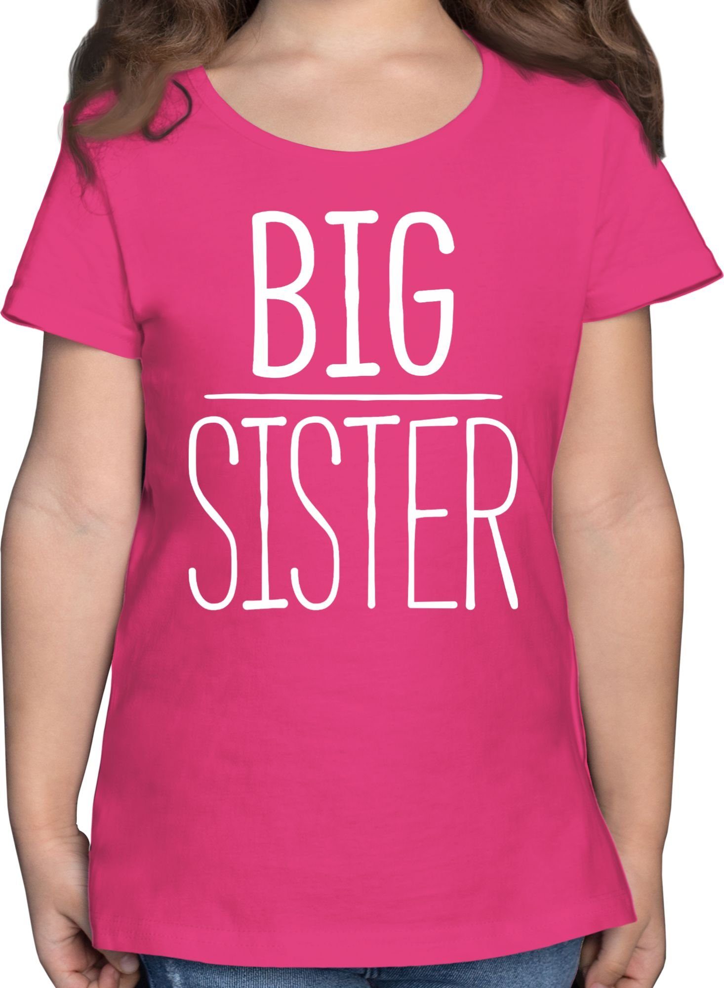Shirtracer T-Shirt Big Sister Geschwister Bruder und Schwester 1 Fuchsia