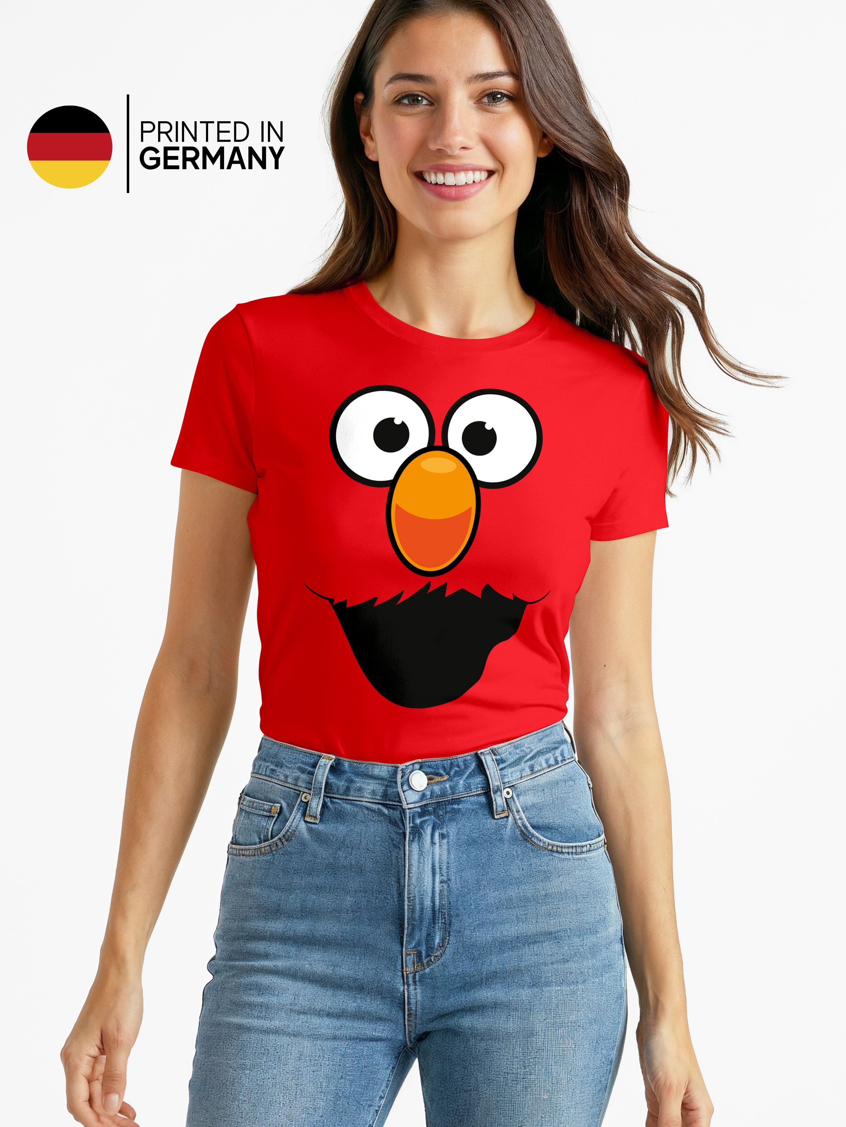 Print-Shirt Damen T-Shirt Fasching Karneval Keksmonster Krümel-Ungeheur Kostüm