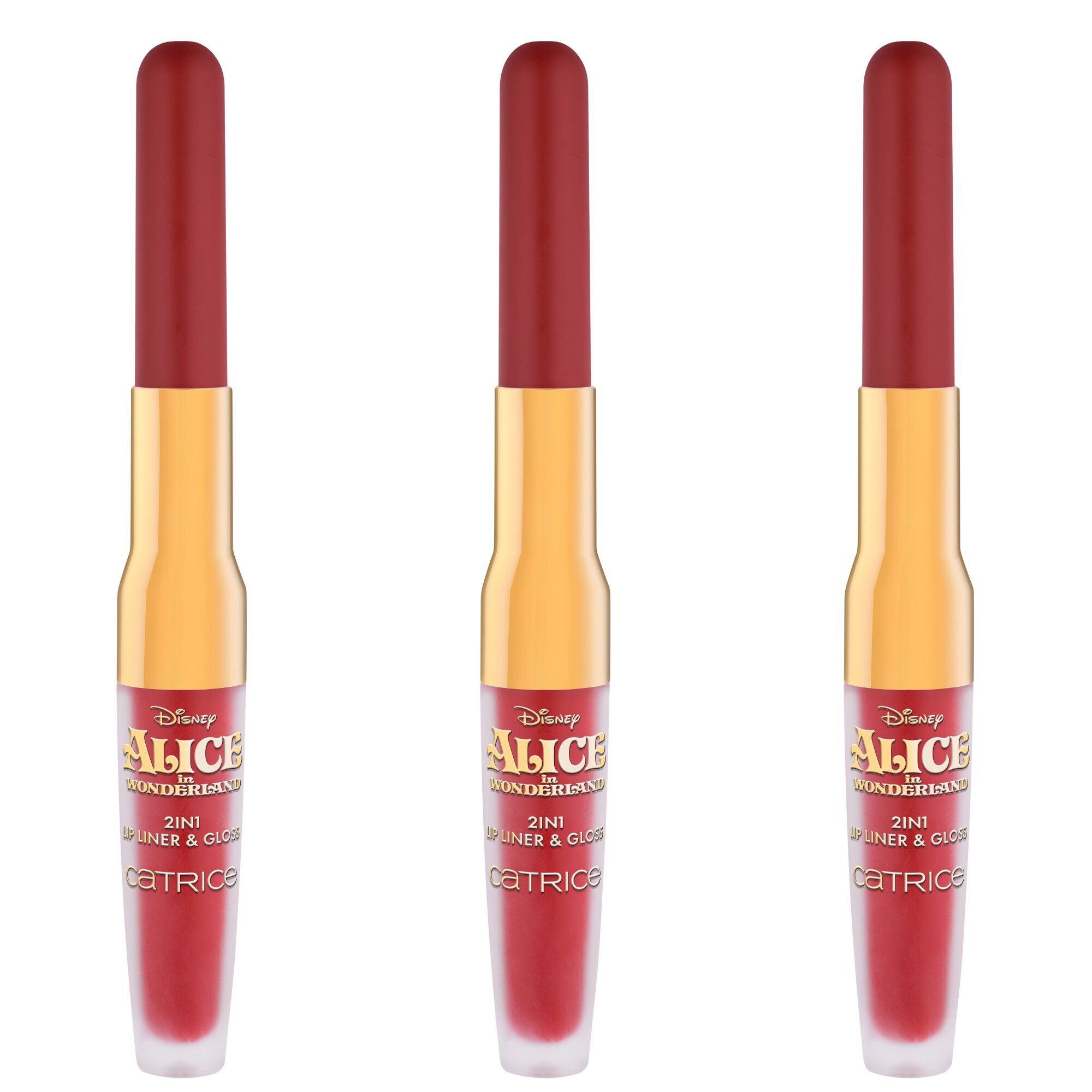 Catrice Lipgloss Disney Alice in Wonderland 2in1 Lip Liner & Gloss, 3-tlg.