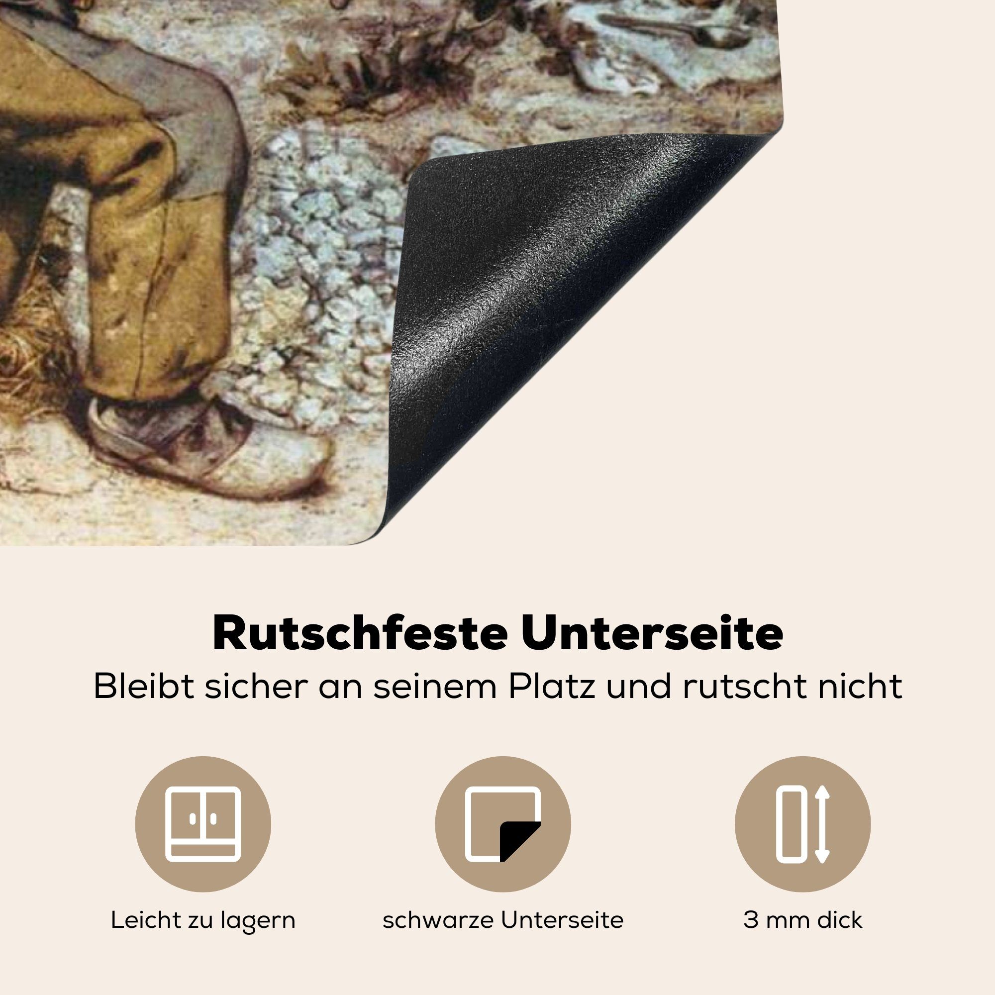 MuchoWow tlg), Arbeitsplatte (1 Gemälde 83x51 Courbet, Vinyl, von küche Ceranfeldabdeckung, Die steinernen Herdblende-/Abdeckplatte für - Gustave cm, Klopfer