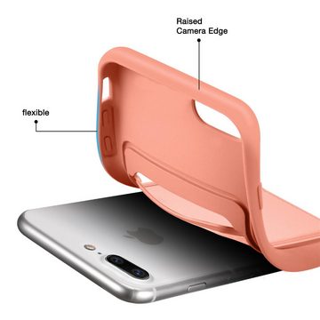 CoolGadget Handyhülle Rosa als 2in1 Schutz Cover Set für das Apple iPhone 7 Plus / 8 Plus 5,5 Zoll, 2x Glas Display Schutz Folie + 1x Case Hülle für iPhone 7 Plus 8 Plus