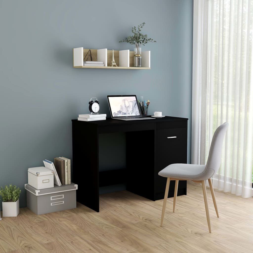 vidaXL Computertisch Schreibtisch, Computertisch Schwarz Weiß Holzwerkstoff 100×50×76 cm