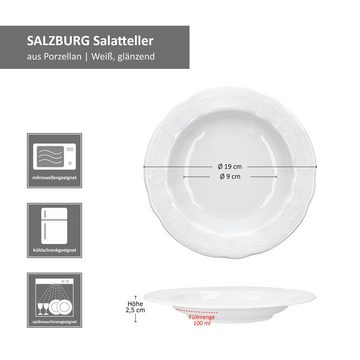 Seltmann Weiden Suppenteller 6er Set Salzburg Salatteller weiß 100ml Porzellan tiefe Teller Pasta