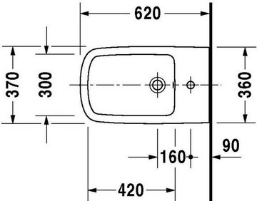 Duravit WC-Komplettset Duravit Wand-Bidet DURASTYLE m ÜL HLB 37