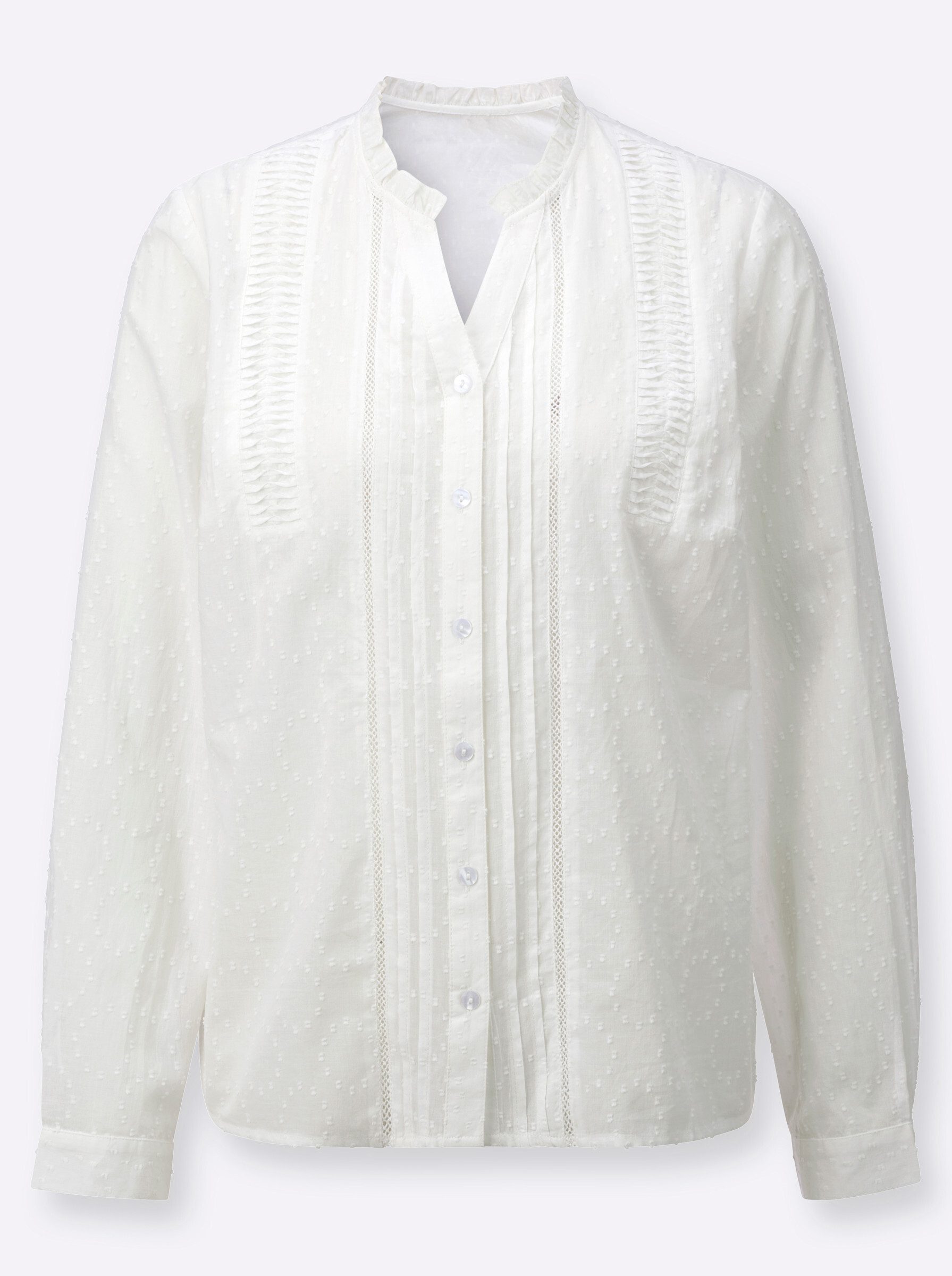 Witt Klassische Bluse Spitzen-Bluse Langarm