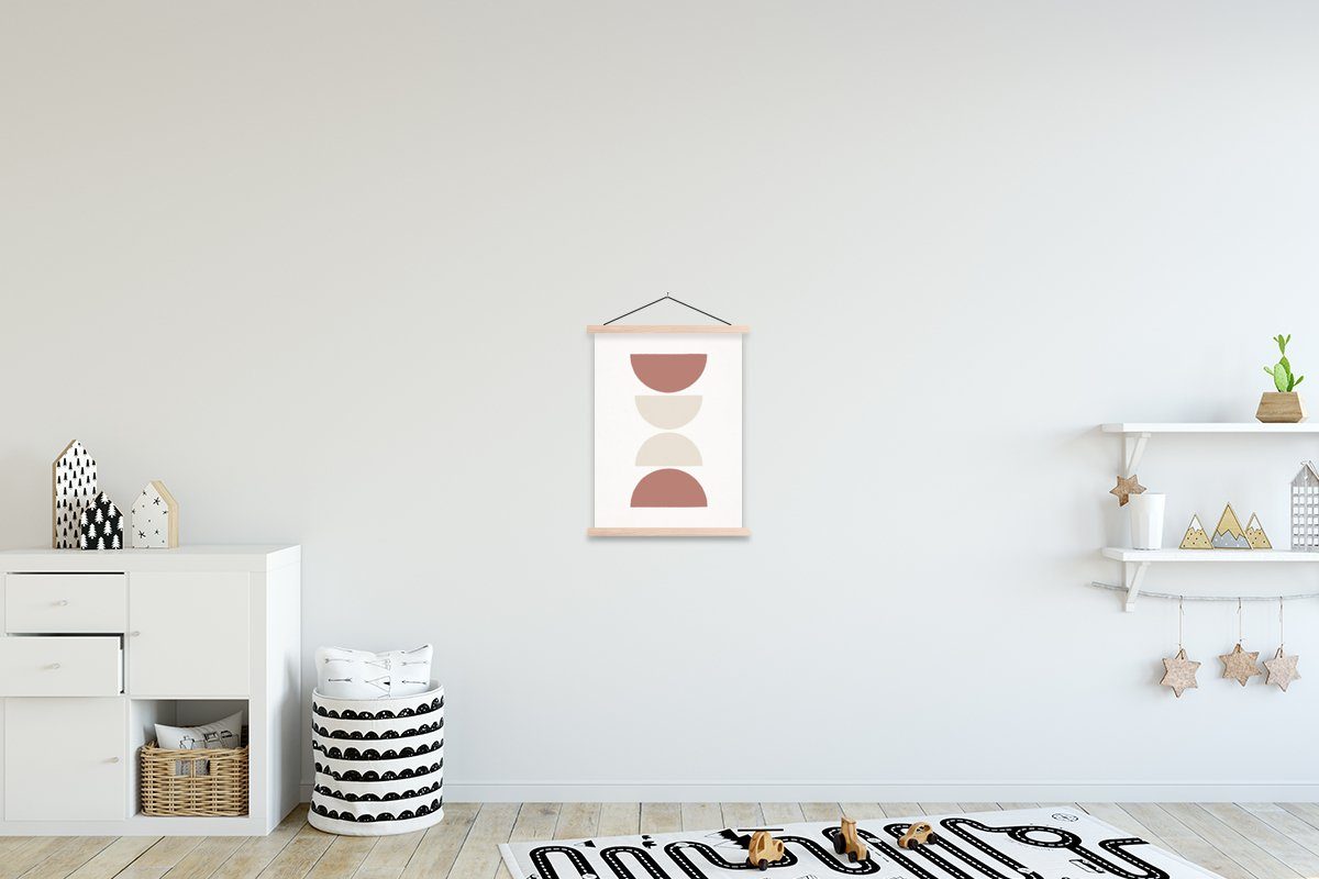 MuchoWow Poster Minimalismus - Pastell - Gestaltung, (1 St), Posterleiste, Textilposter für Wohnzimmer, Bilderleiste, Magnetisch