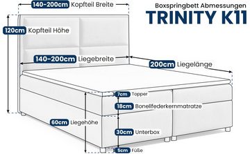 Best for Home Boxspringbett Trinity K-11 Bonellfederkern inkl. Topper, mit Lieferung, Aufbau & Entsorgung