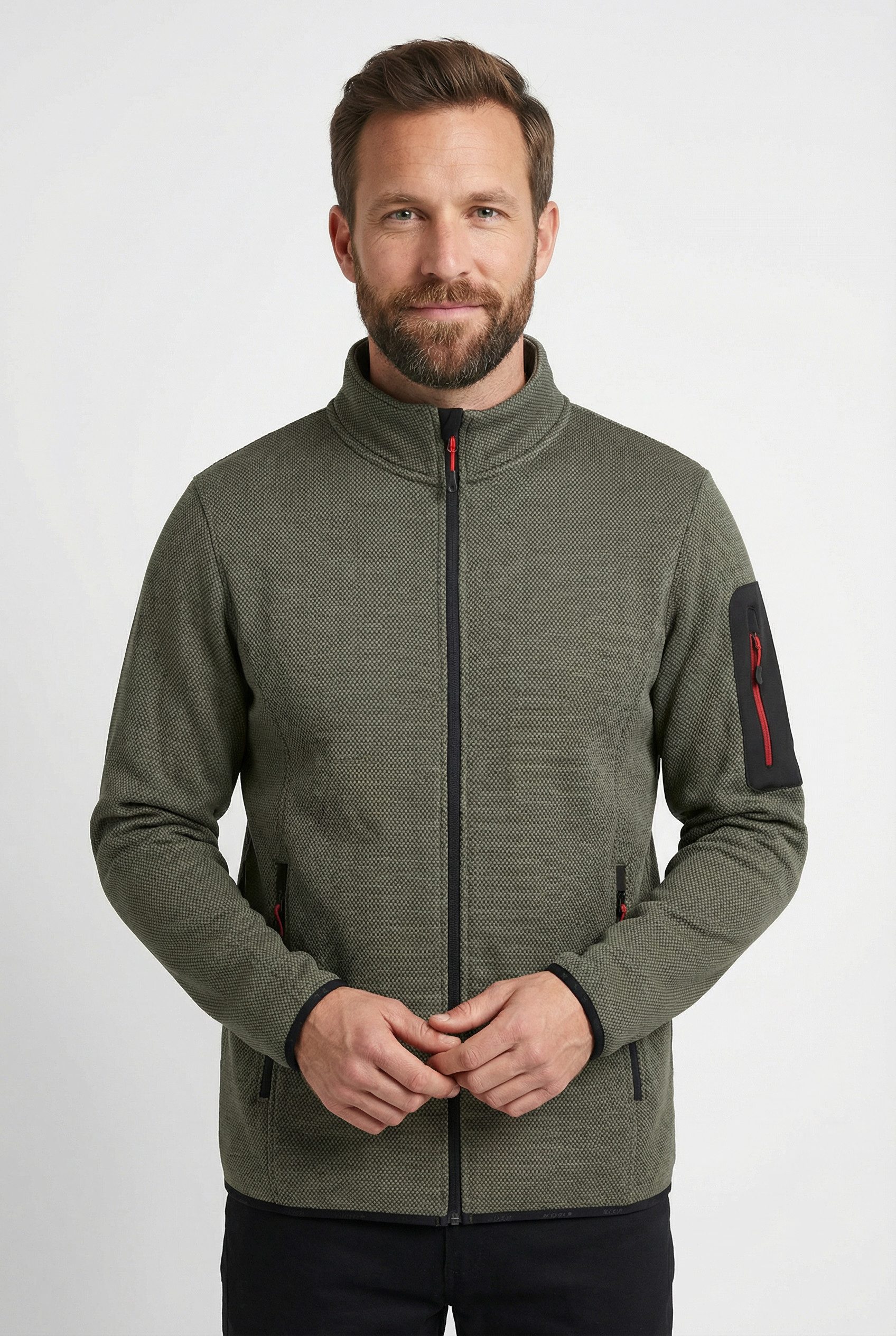 Icepeak Fleecejacke BREDSTEDT sportlicher Stil, mit Stehkragen, mit Reißverschlusstaschen