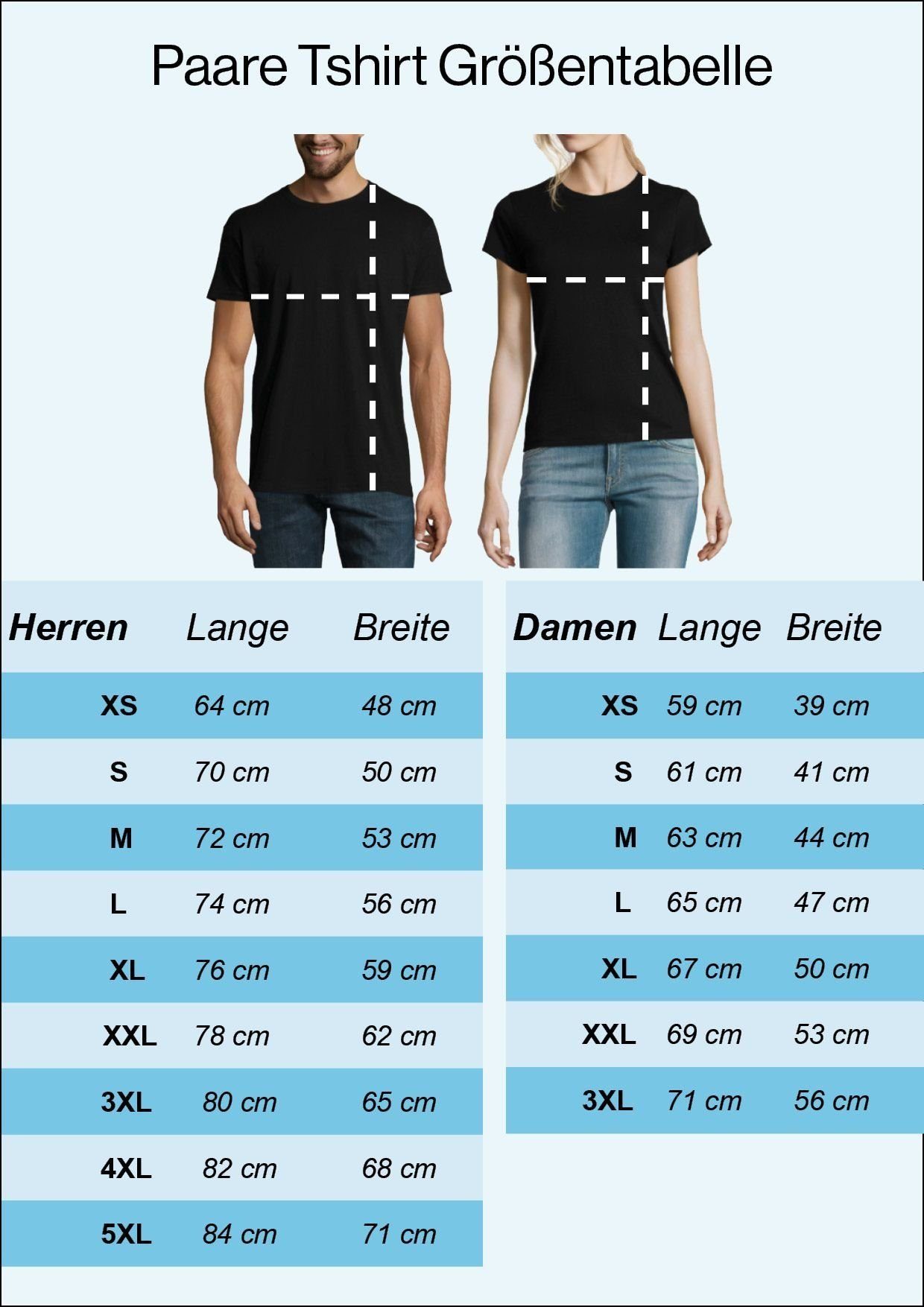 Couples Shop T-Shirt KING / QUEEN modischem Print QUEEN & T-Shirt Paare für mit Schwarz
