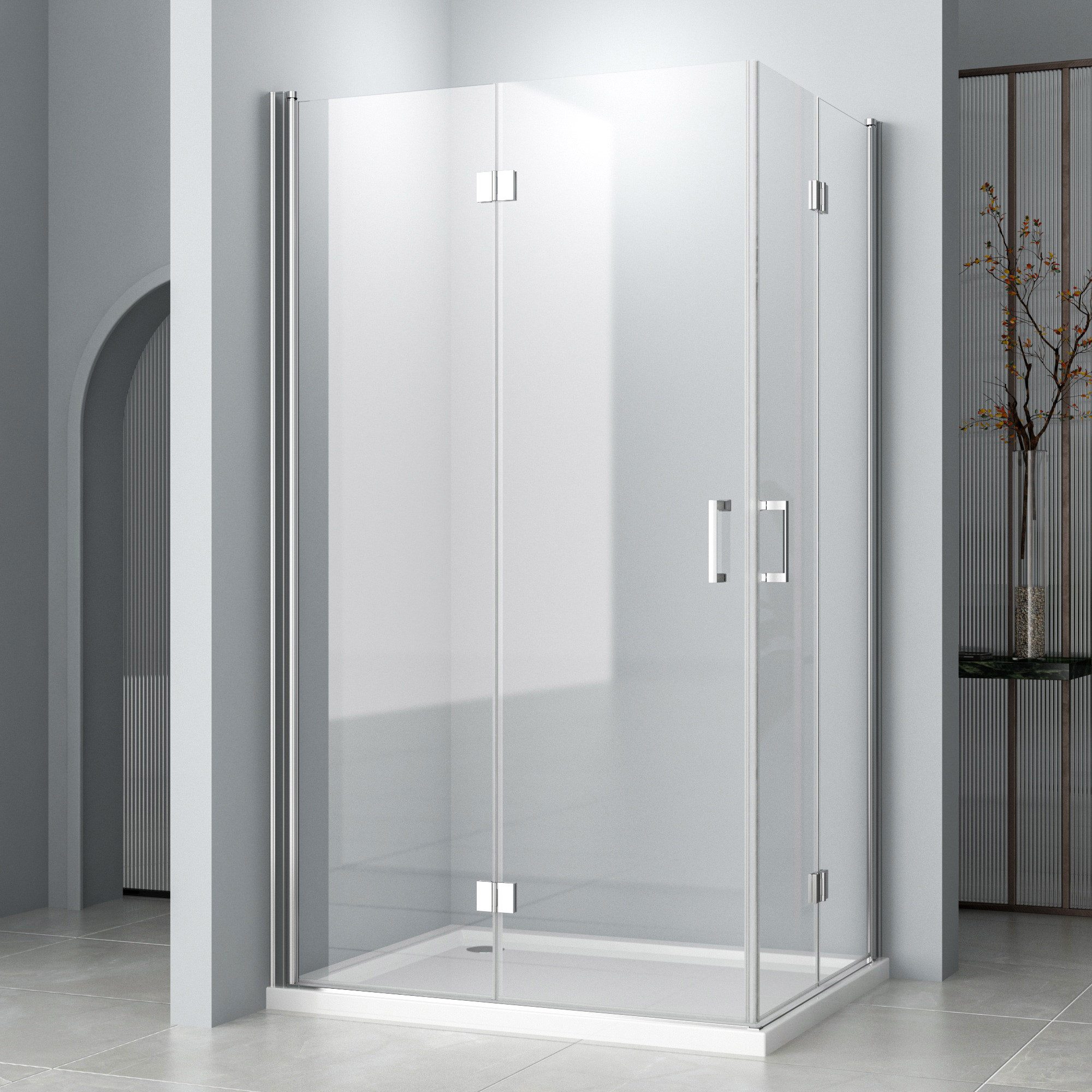 Hopibath Eckdusche Duschkabine Schwarz Chrom 100x90x195cm günstig online kaufen