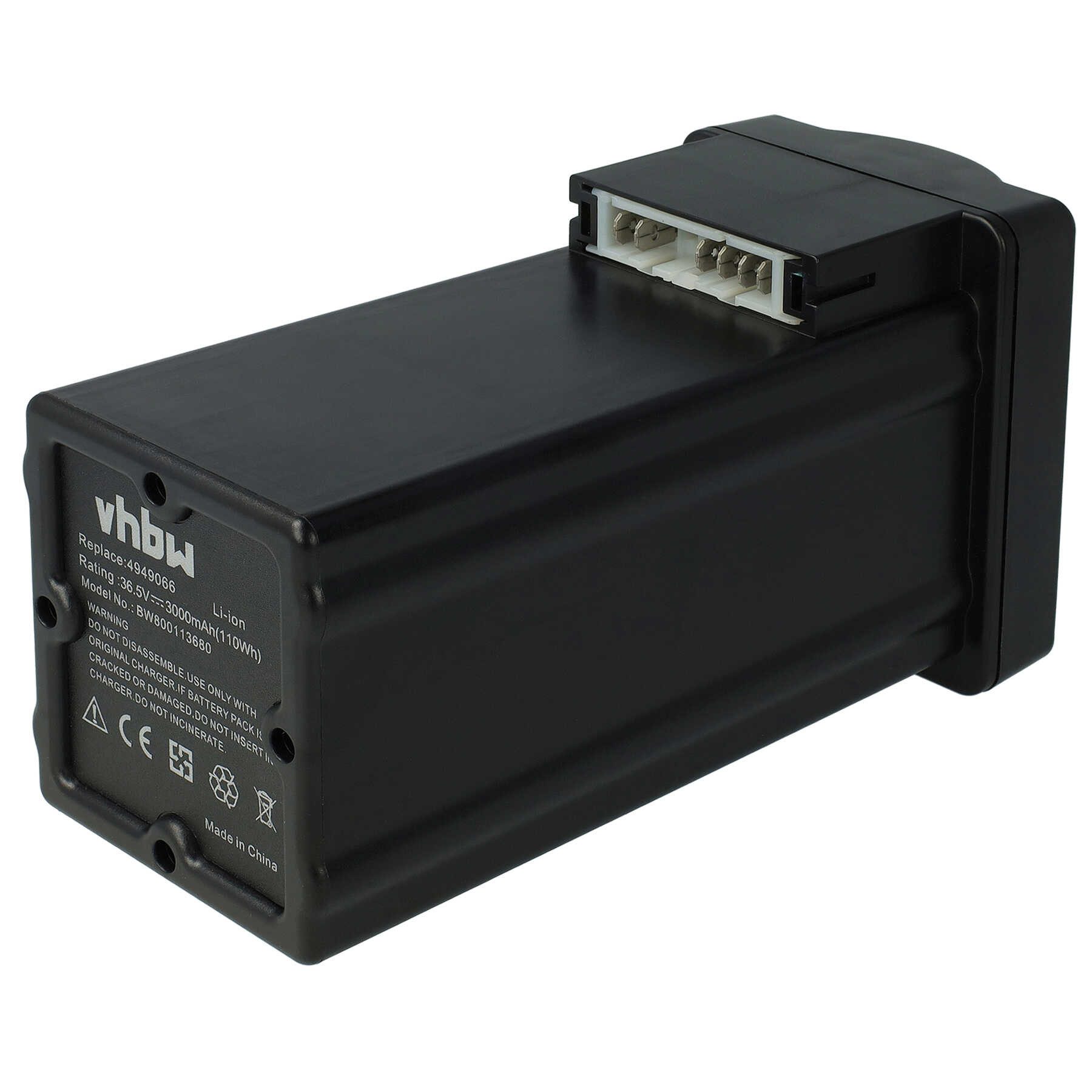 vhbw Ersatz für WOLF-Garten LI-ION POWER Pack 2, 4919 096, 4949066, 4919096 Akku Akku Li-Ion 3000 mAh (36,5 V, 1 St), Leistungsfähiger Austausch-Akku für Rasenmäher, Wiederaufladbar