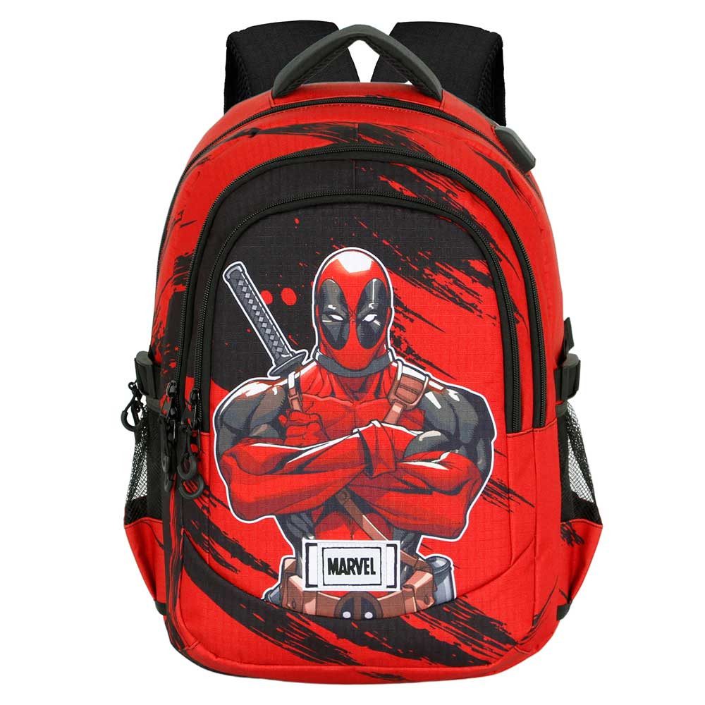 Karactermania Freizeitrucksack Marvel Deadpool großer Rucksack Tagesrucksack Alltagsrucksack, USB-Anschluss für elektronische Geräte