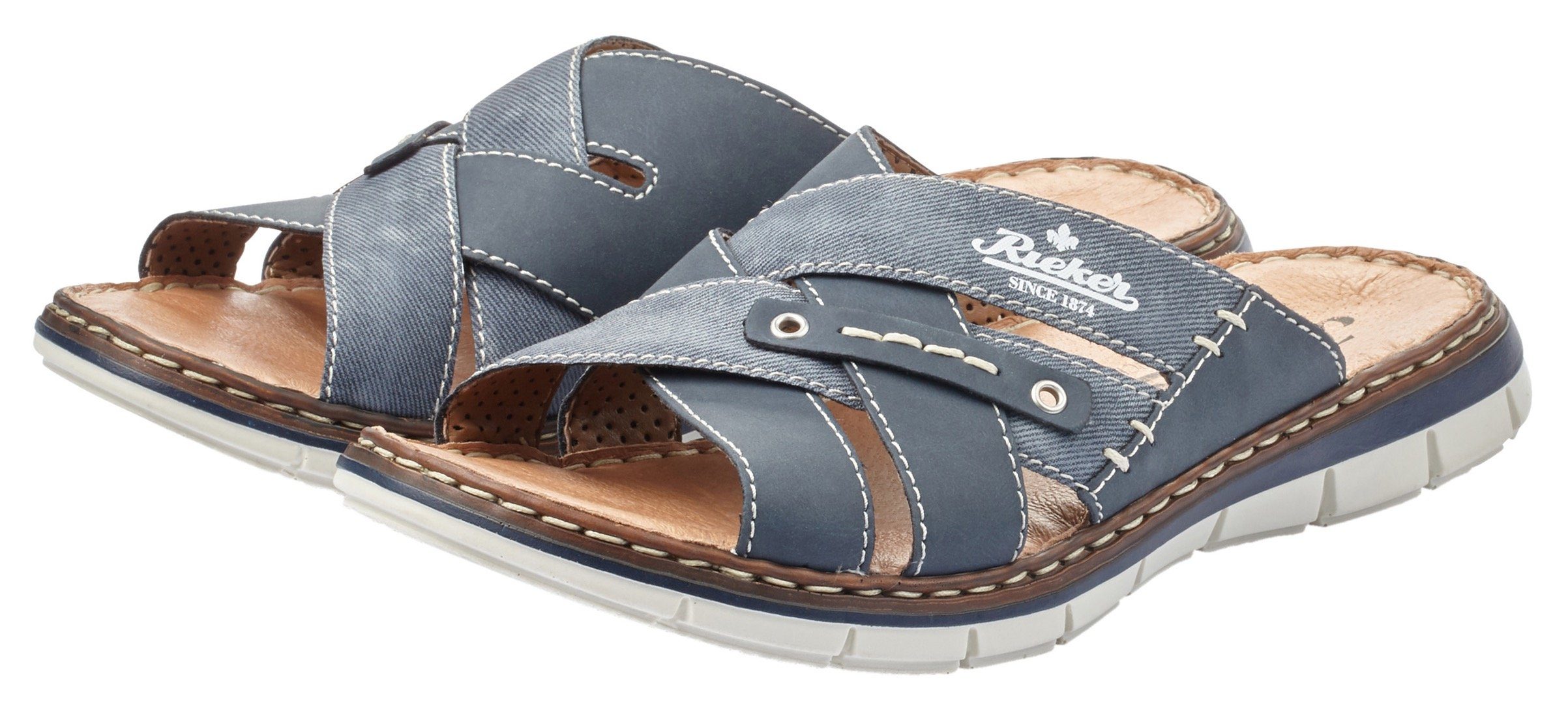 Rieker Pantolette, Sommerschuh, Schlappen, Poolslides, mit Leder-Innensohle günstig online kaufen