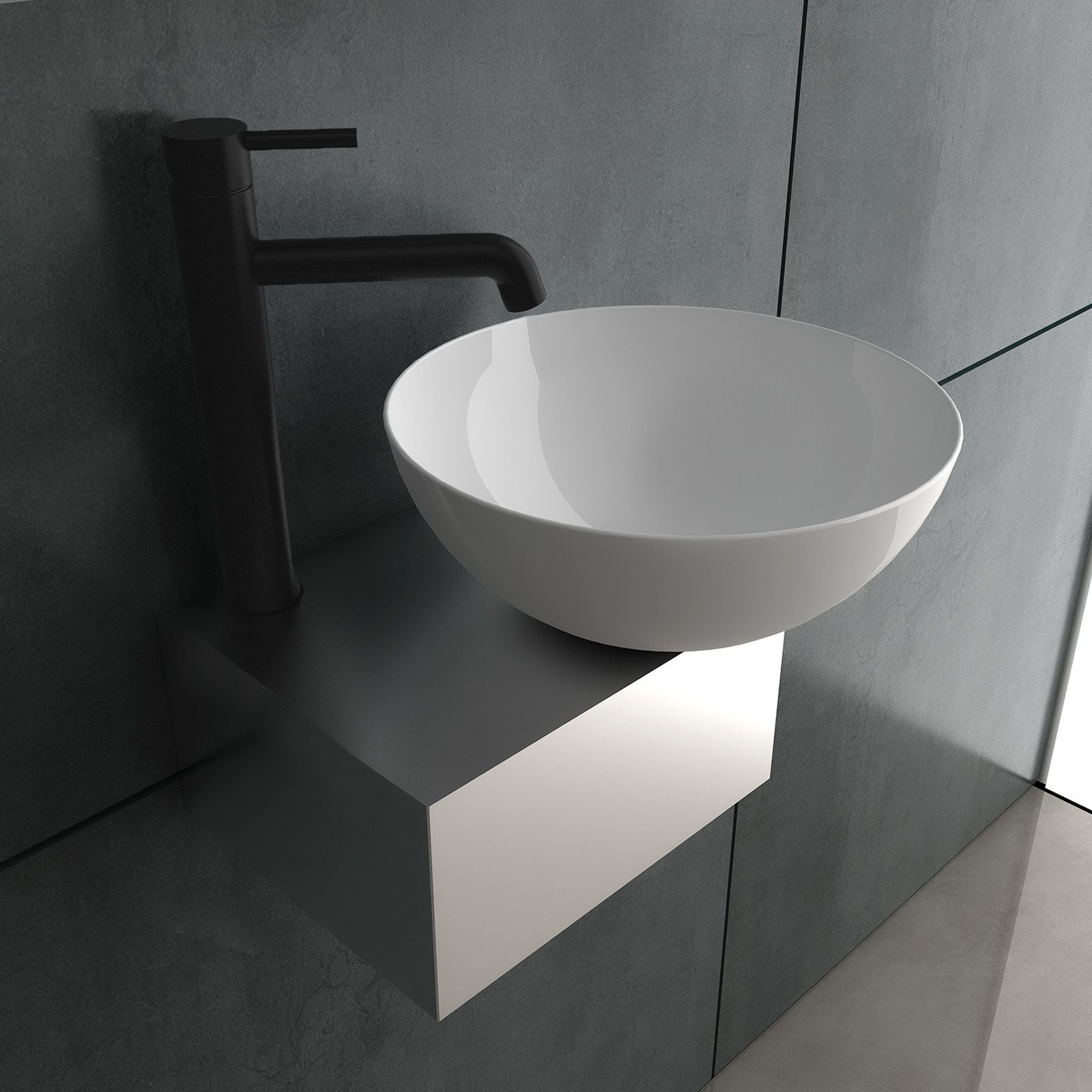 Alpenberger Aufsatzwaschbecken Keramik Waschschale auf Edelstahlkasten - Mi günstig online kaufen