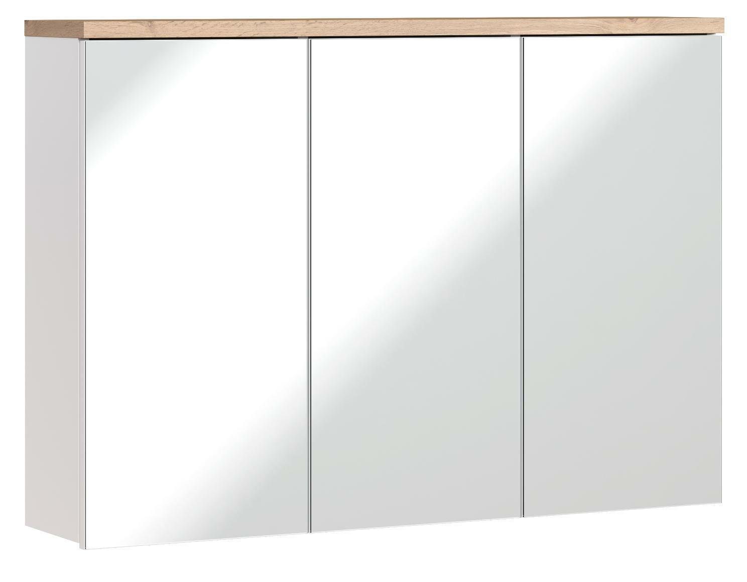 JVmoebel Badezimmerspiegelschrank Spiegelschrank Wandschrank Badezimmerschrank mit Spiegel 100 cm Bad Möbel Holz | Spiegelschränke