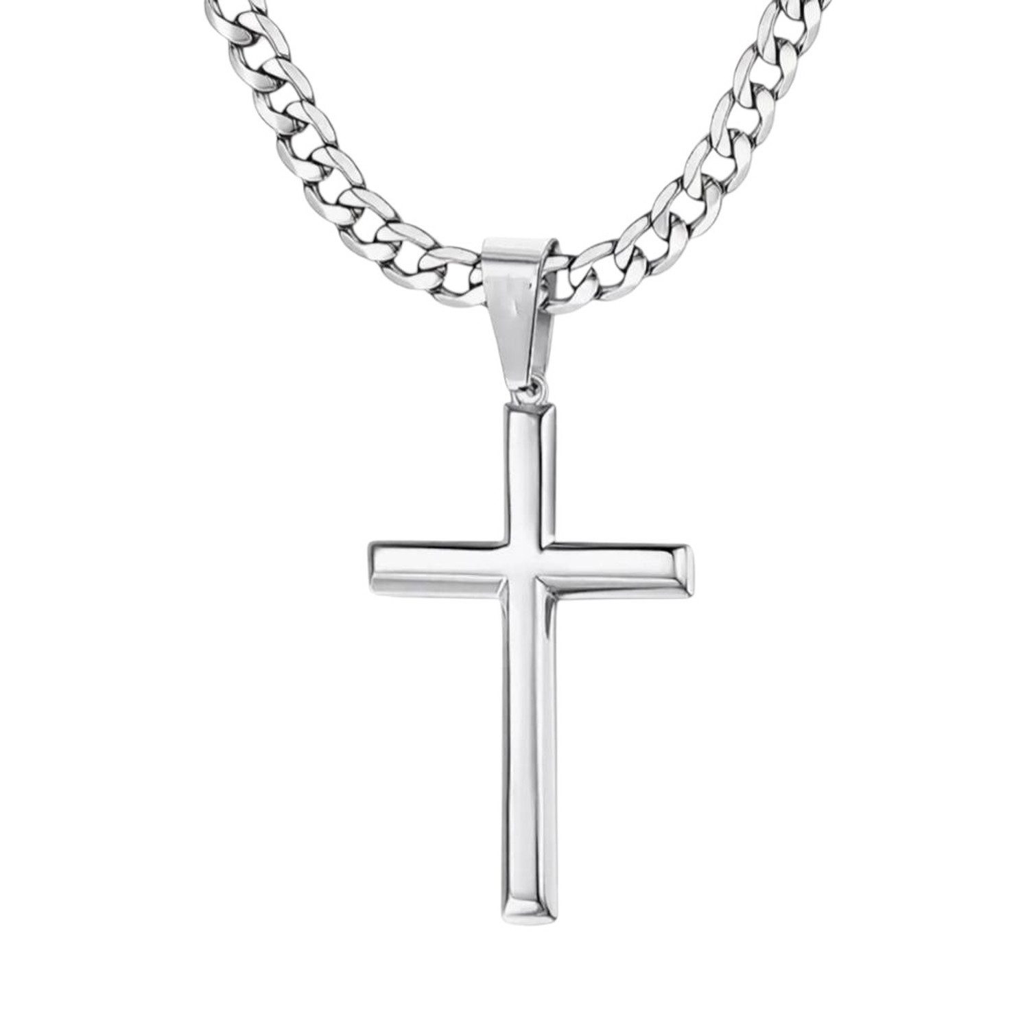 KARMA Kette und Anhänger Set Edelstahl Herren Halskette Figaro 60 cm (Halsk günstig online kaufen