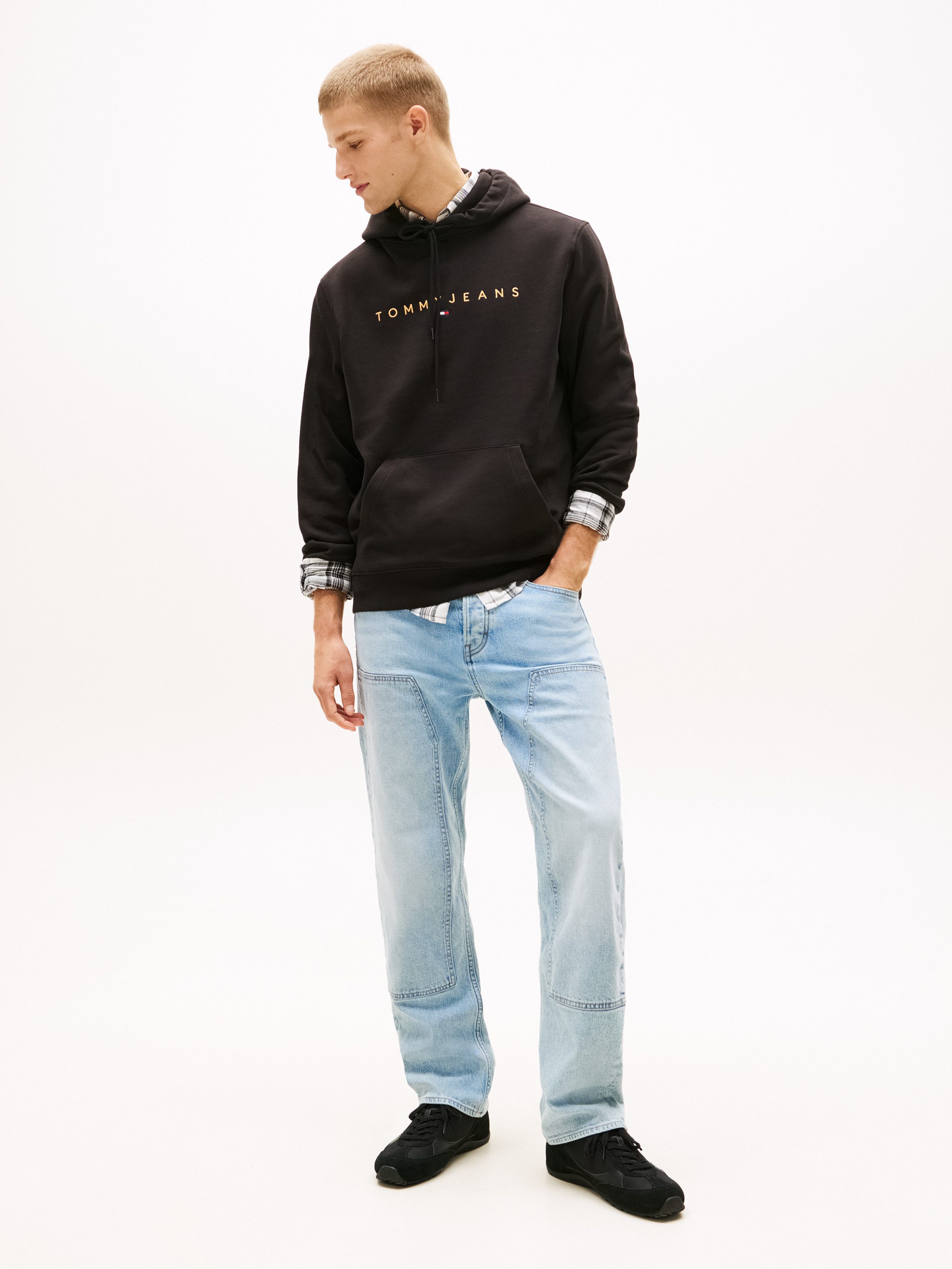 Tommy Jeans Hoodie TJM REGULAR LINEAR LOGO HOODIE EXT mit Logo-Stickerei