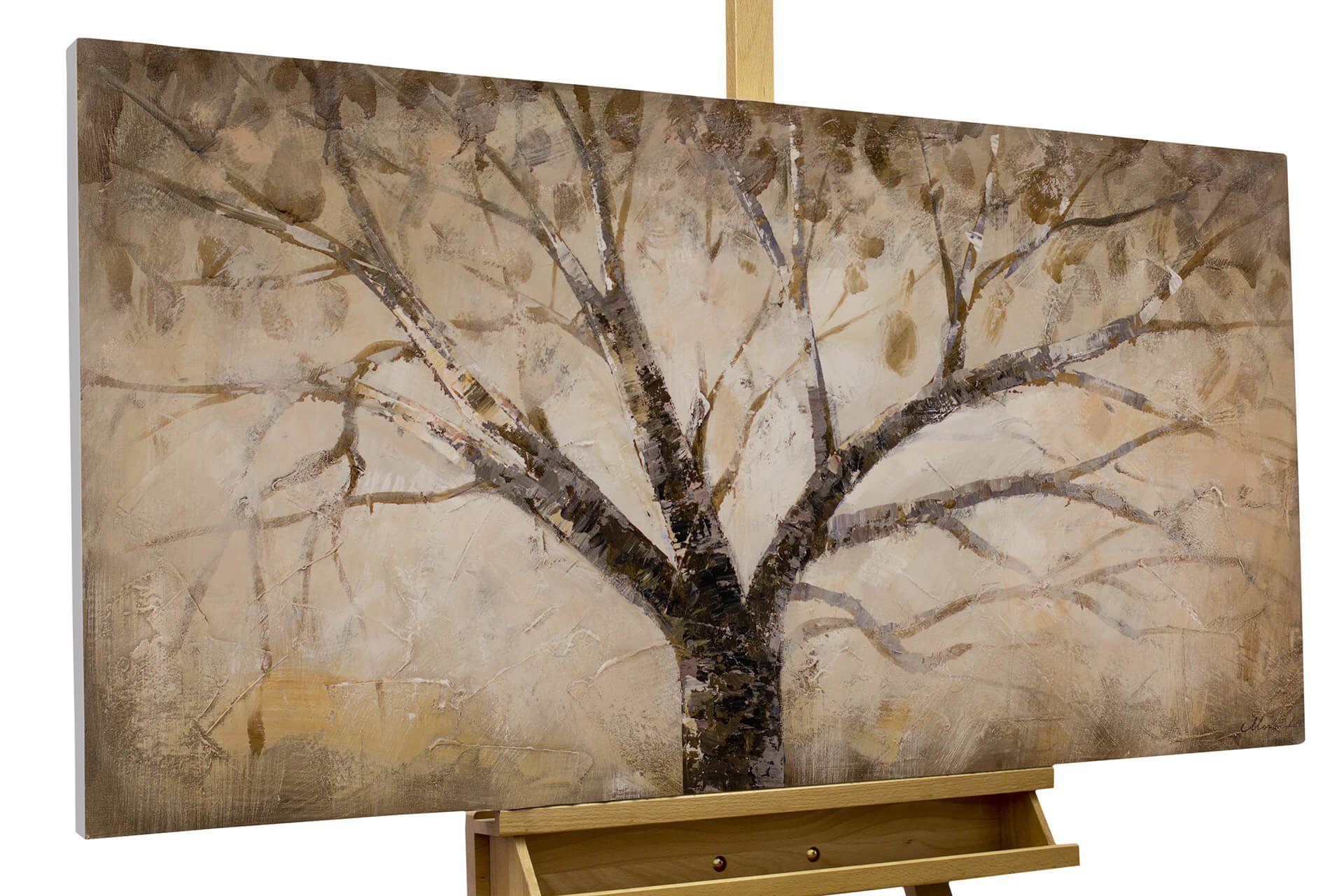 KUNSTLOFT Gemälde Der weise Baum 120x60 cm, Leinwandbild 100% HANDGEMALT Wandbild Wohnzimmer