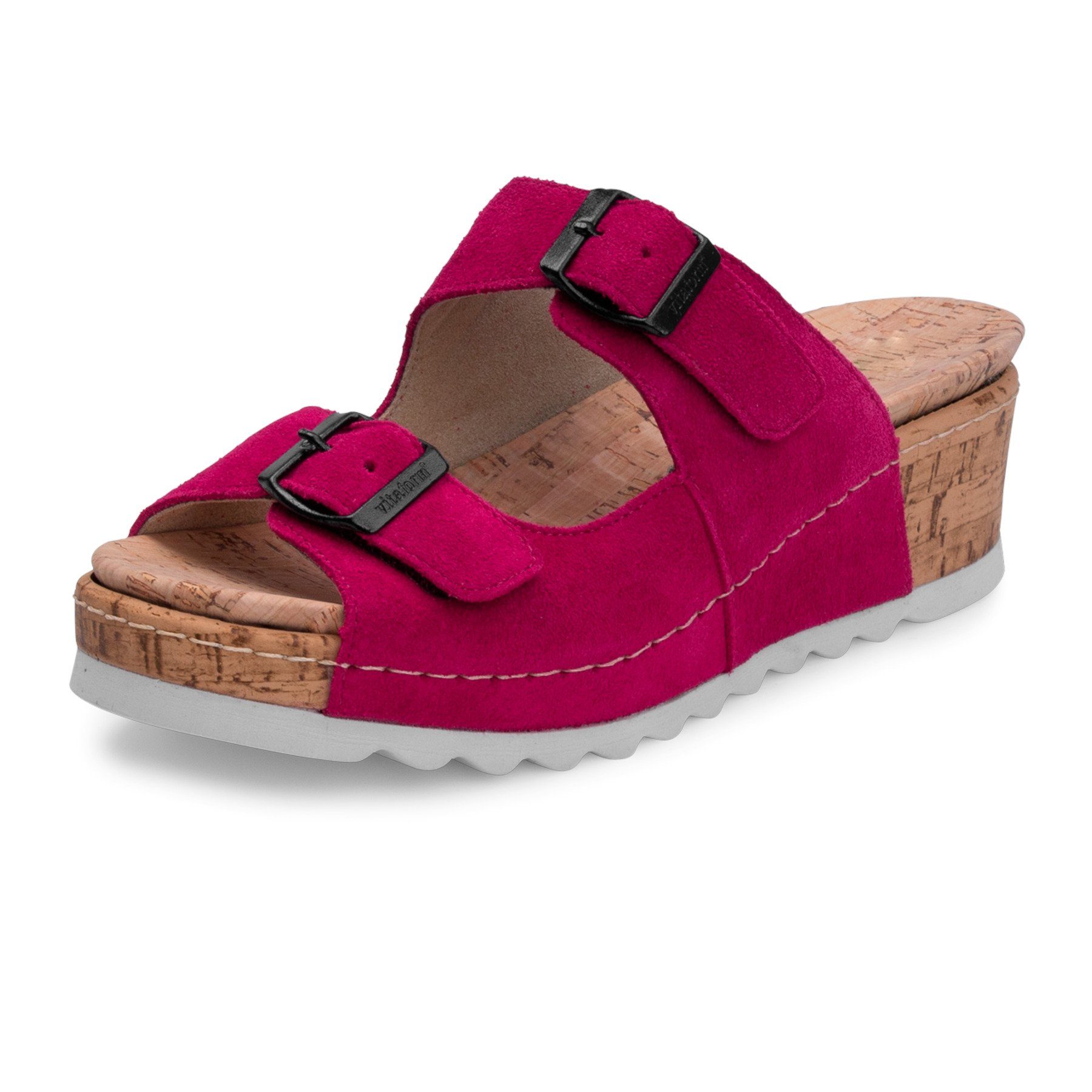 vitaform Damenschuhe Pantolette Veloursleder Pantolette fuchsia