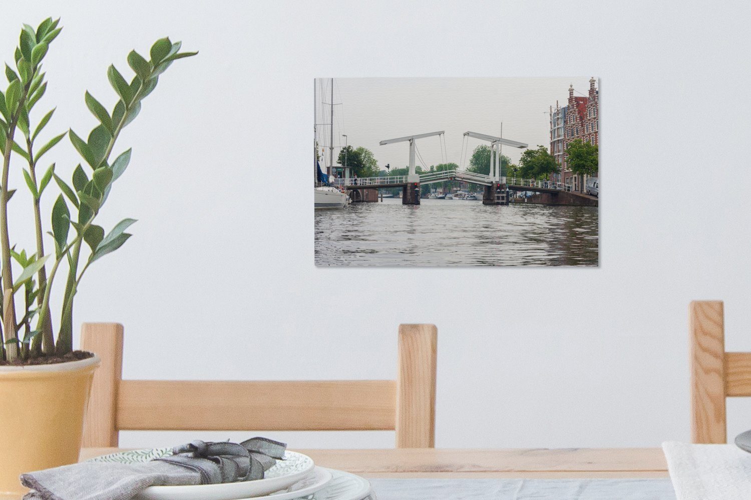Leinwandbild - 30x20 (1 St), cm Aufhängefertig, Haarlem - Wanddeko, Niederlande, Wandbild OneMillionCanvasses® Leinwandbilder, Wasser