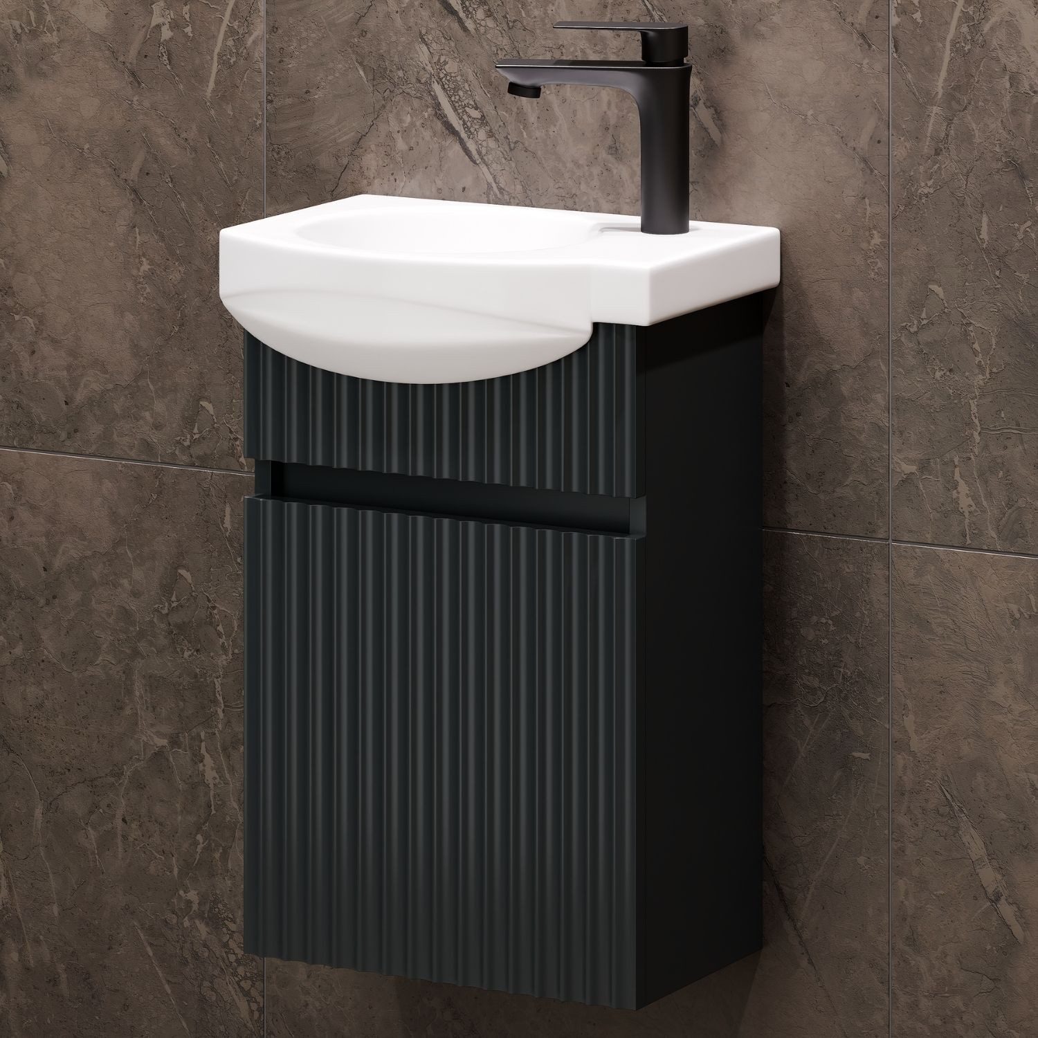 Planetmöbel Waschtisch Waschtischunterschrank mit Waschbecken Wega 40 cm Ma günstig online kaufen