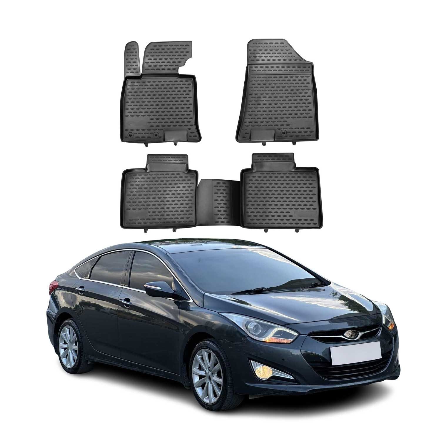 OMAC Auto-Fußmatten für Hyundai i40 CW 2011-2021 Schwarz 4 tlg TPE (4 St), für Hyundai i40 CW 2011-2021 Hyundai i40 CW 2011-2021, Antirutsch,Wasserfest,Einfache Installation