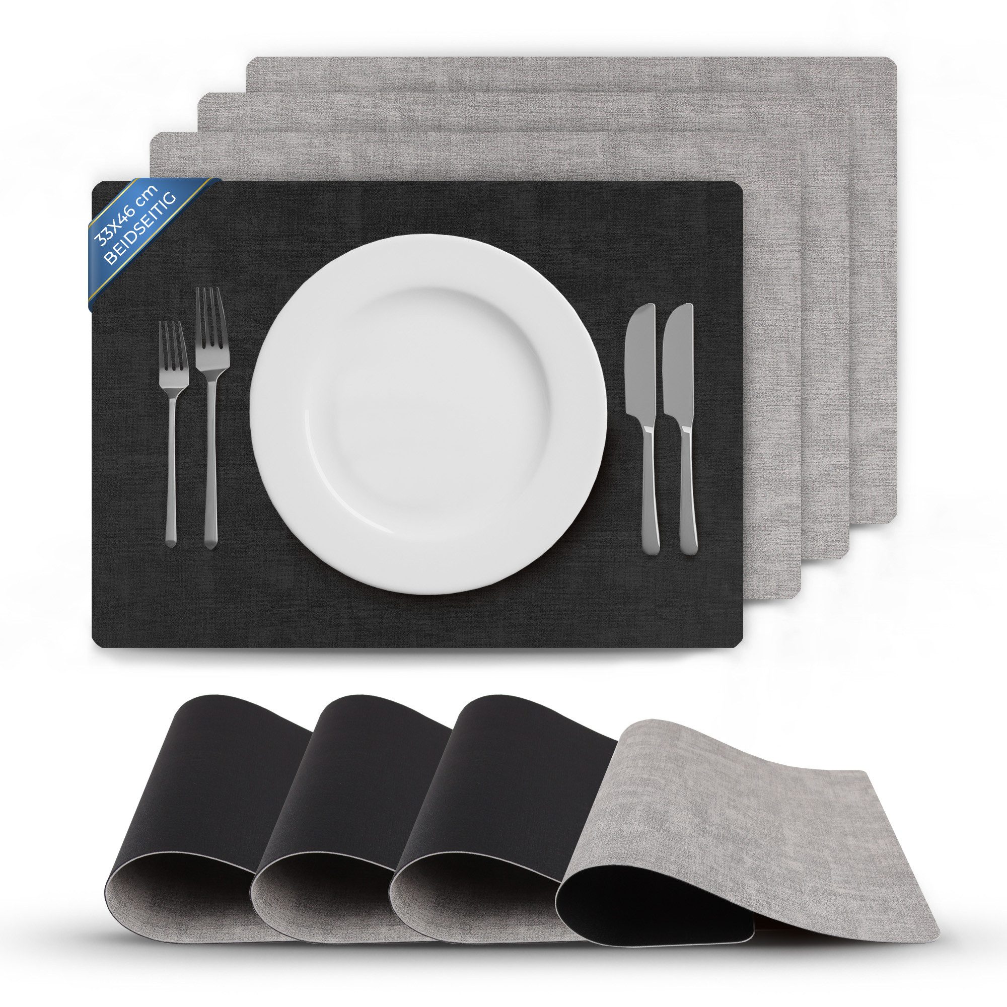 Bestlivings Platzset Kunstleder Uni/Struktur, (4-St), Tischset, günstig online kaufen
