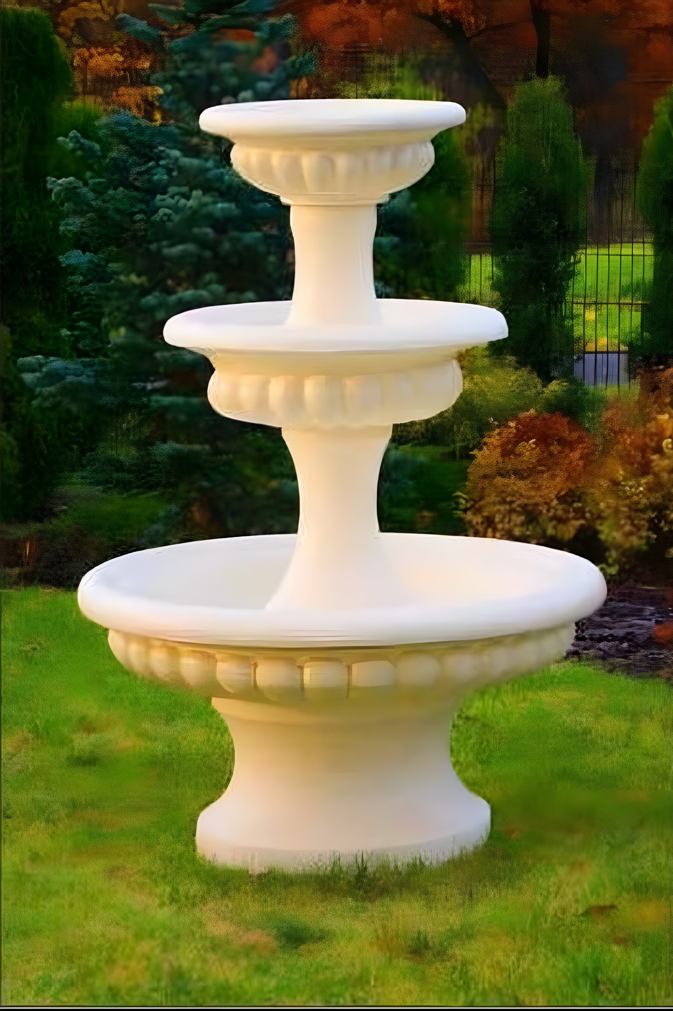 Xlmoebel Gartenbrunnen Steingartenbrunnen aus Naturstein mit eleganter Fontäne, (Artikel PETRA 2), Hergestellt in Europa