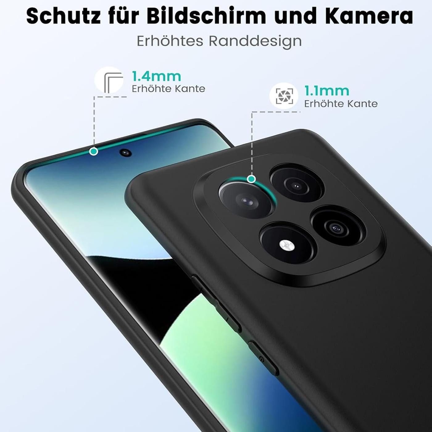 CoolGadget Handyhülle Black Series Handy Hülle für Xiaomi Redmi Note 14 Pro Plus 5G 6,67 Zoll, Silikon Schlicht Robust Schutzhülle für Redmi Note 14 Pro+ 5G Hülle