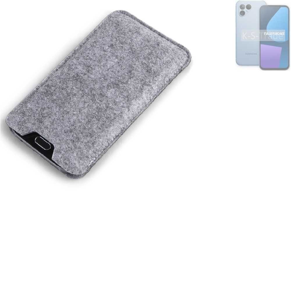 K-S-Trade Handyhülle für Fairphone Fairphone 5, Filz Handyhülle 5 Schutzhülle Filztasche Filz Tasche Case Sleeve