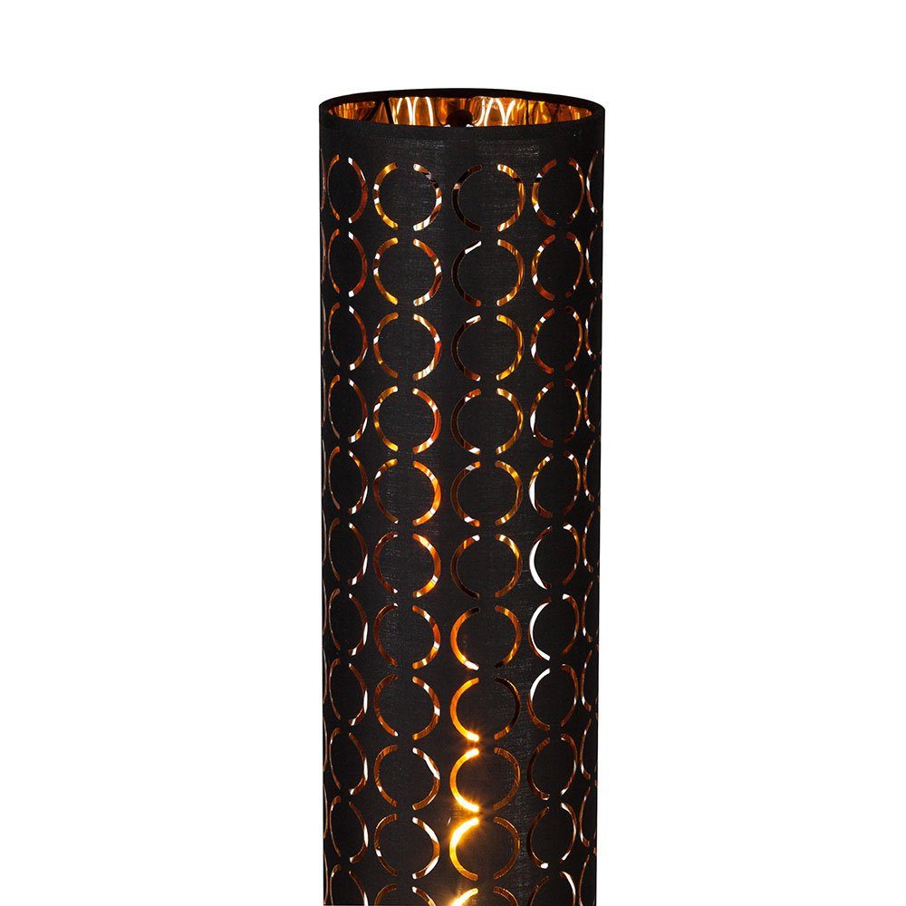 etc-shop LED Stehlampe, inklusive, Steh Leuchtmittel Lampe dimmbar Stanzung Wohn Warmweiß, gold Zimmer schwarz Farbwechsel