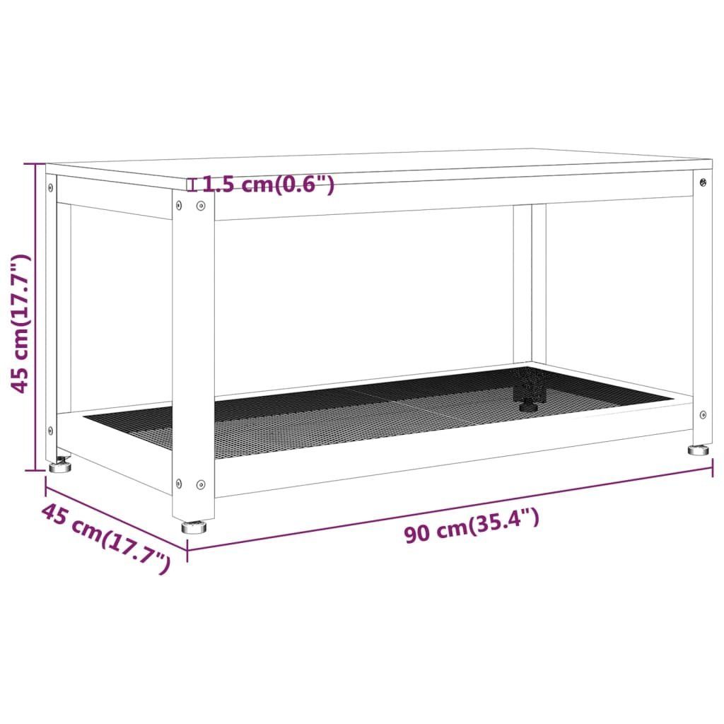 Hellbraun cm Couchtisch vidaXL Hellbraun 90x45x45 (1-St) MDF Hellbraun Eisen Schwarz | und Couchtisch und