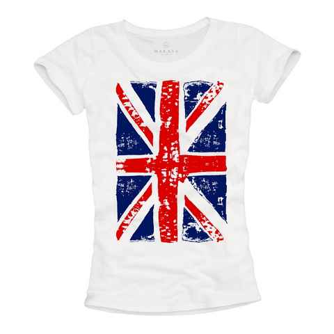 MAKAYA T-Shirt Damen England Fahne UK Flagge Trikot Frauen Top Union Jack