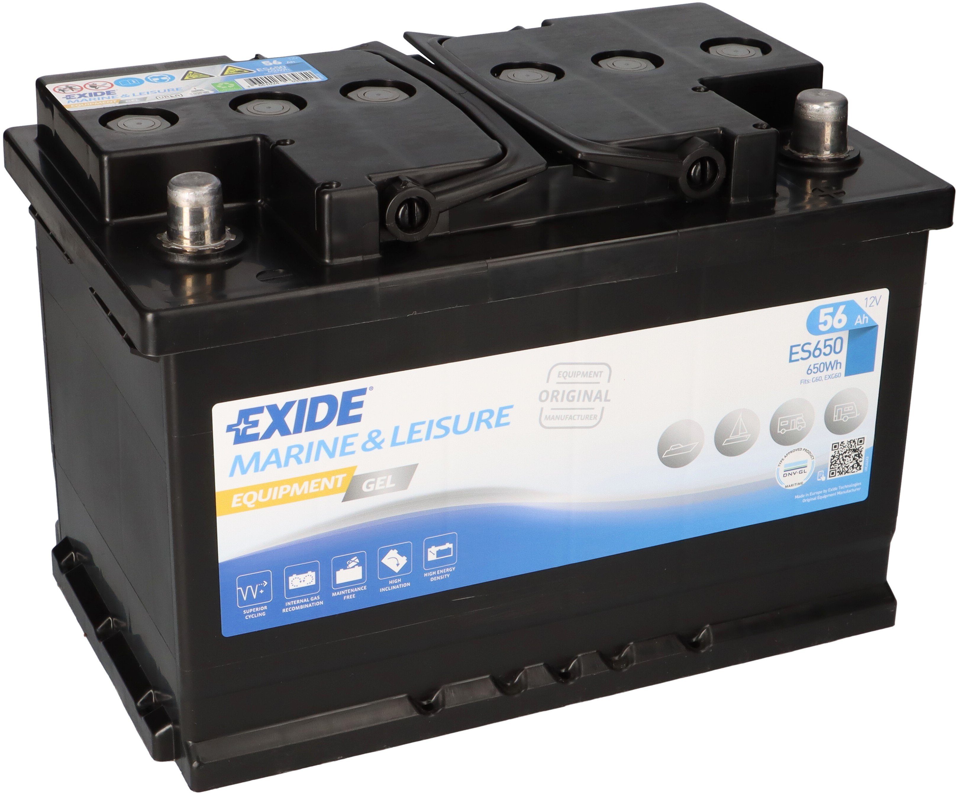Exide Exide Bleigel Akku ES 650 ersetzt G60 12V 56Ah Bleiakkus