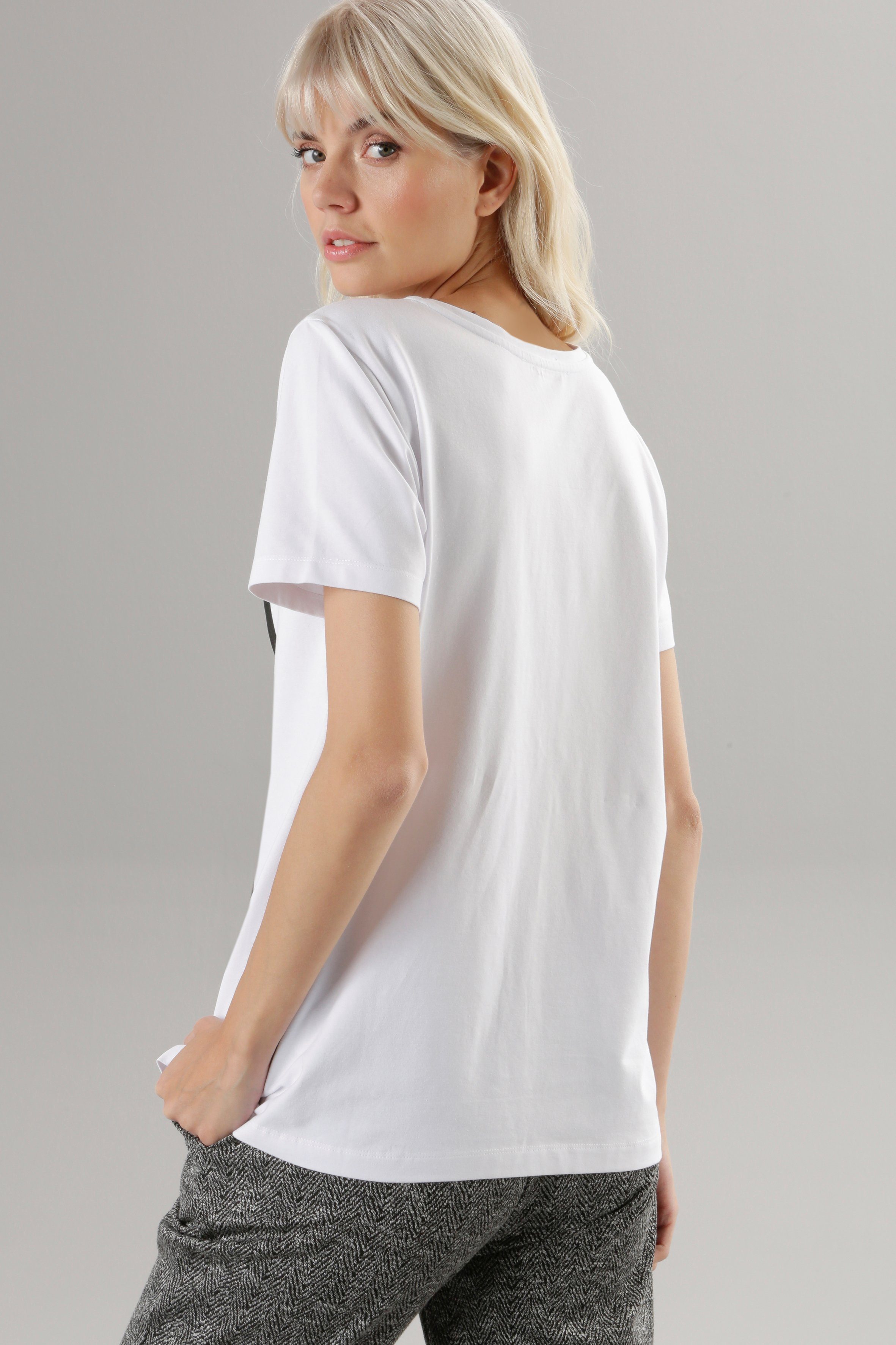 SELECTED T-Shirt Strasssteinen Aniston mit verziert