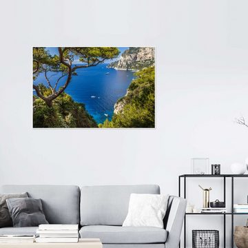 Posterlounge Poster Christian Müringer, Traumhafter Meerblick in Capri (Italien), Wohnzimmer Mediterran Fotografie