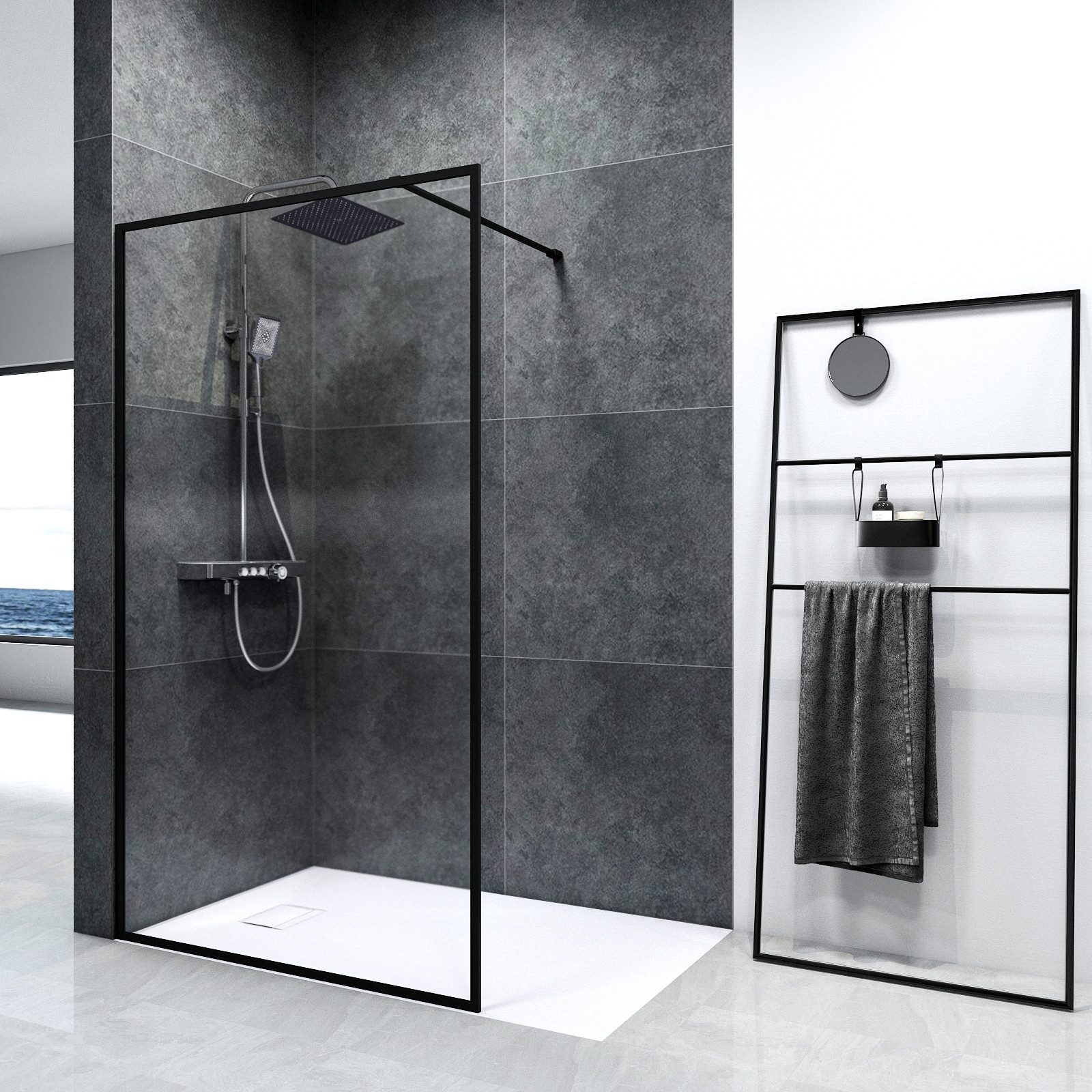 EMKE Walk-in-Dusche Walk In Duschtrennwand Sichtschutz günstig online kaufen