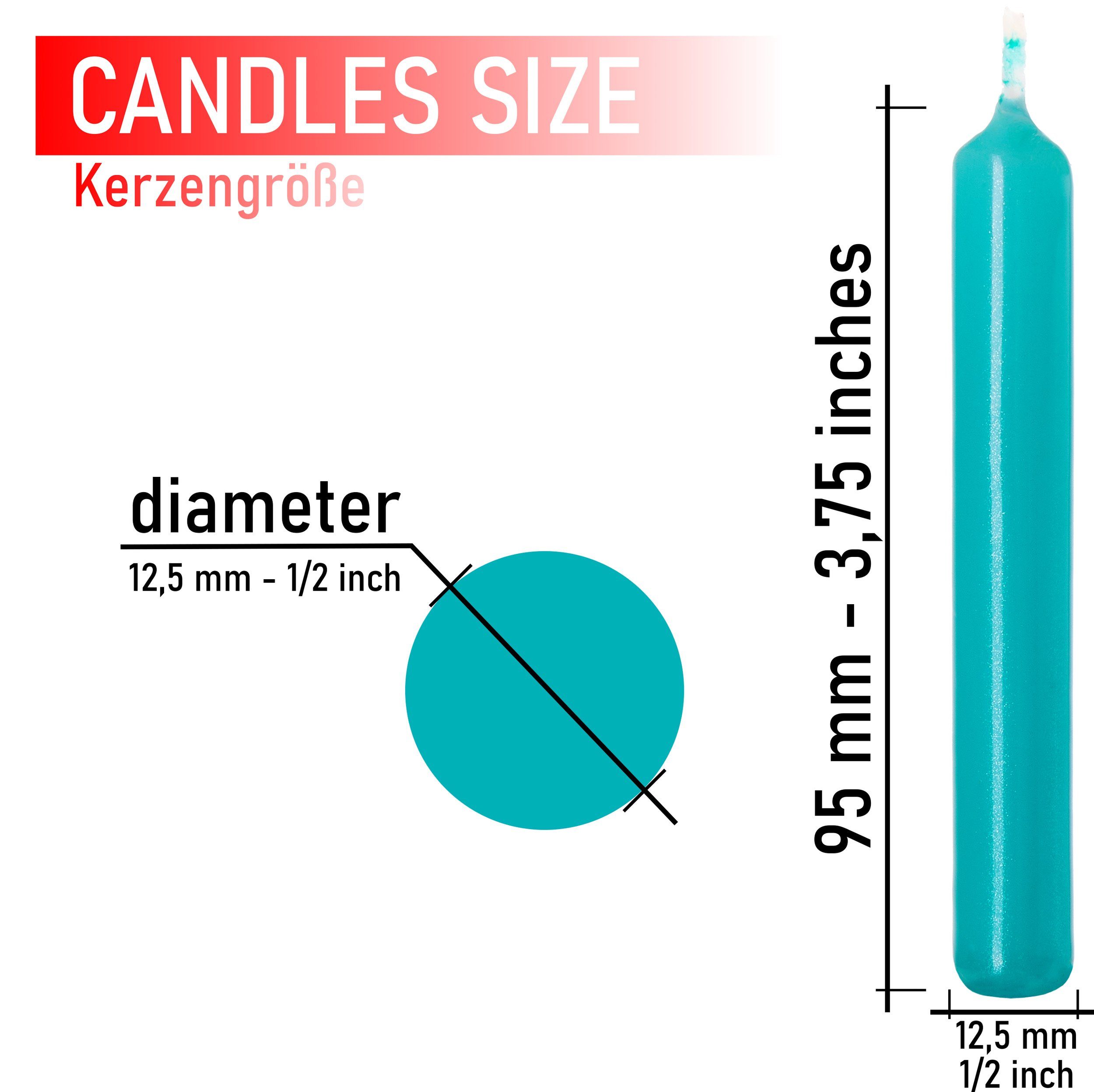 BRUBAKER Tafelkerze Baumkerzen aus Wachs (1 Packung Christbaumkerzen, 20-tlg., Wachskerzen für Weihnachtsdekoration, bunte Weihnachtskerzen), rauchfreie und geruchsneutrale Pyramidenkerzen