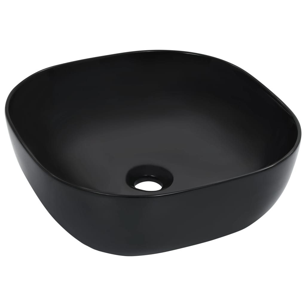 vidaXL Waschbecken Waschbecken 42,5 x 42,5 x 14,5 cm Keramik Schwarz